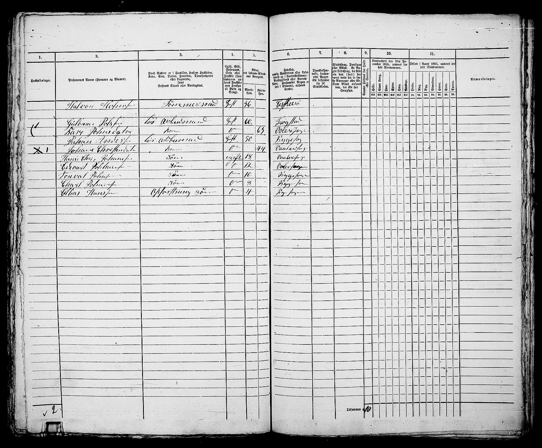 RA, 1865 census for Moss/Moss, 1865, p. 323