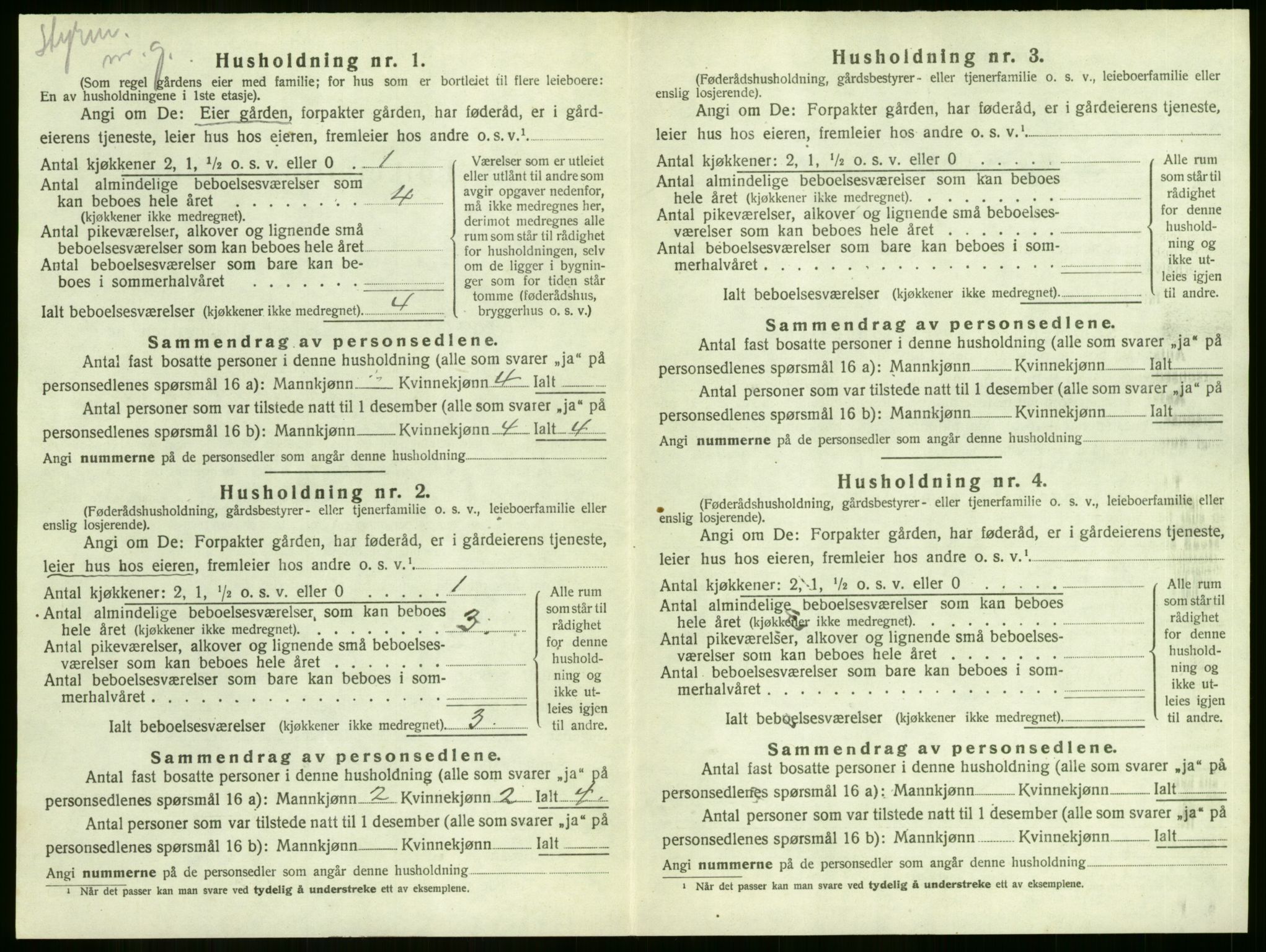 SAKO, 1920 census for Sandeherred, 1920, p. 1129