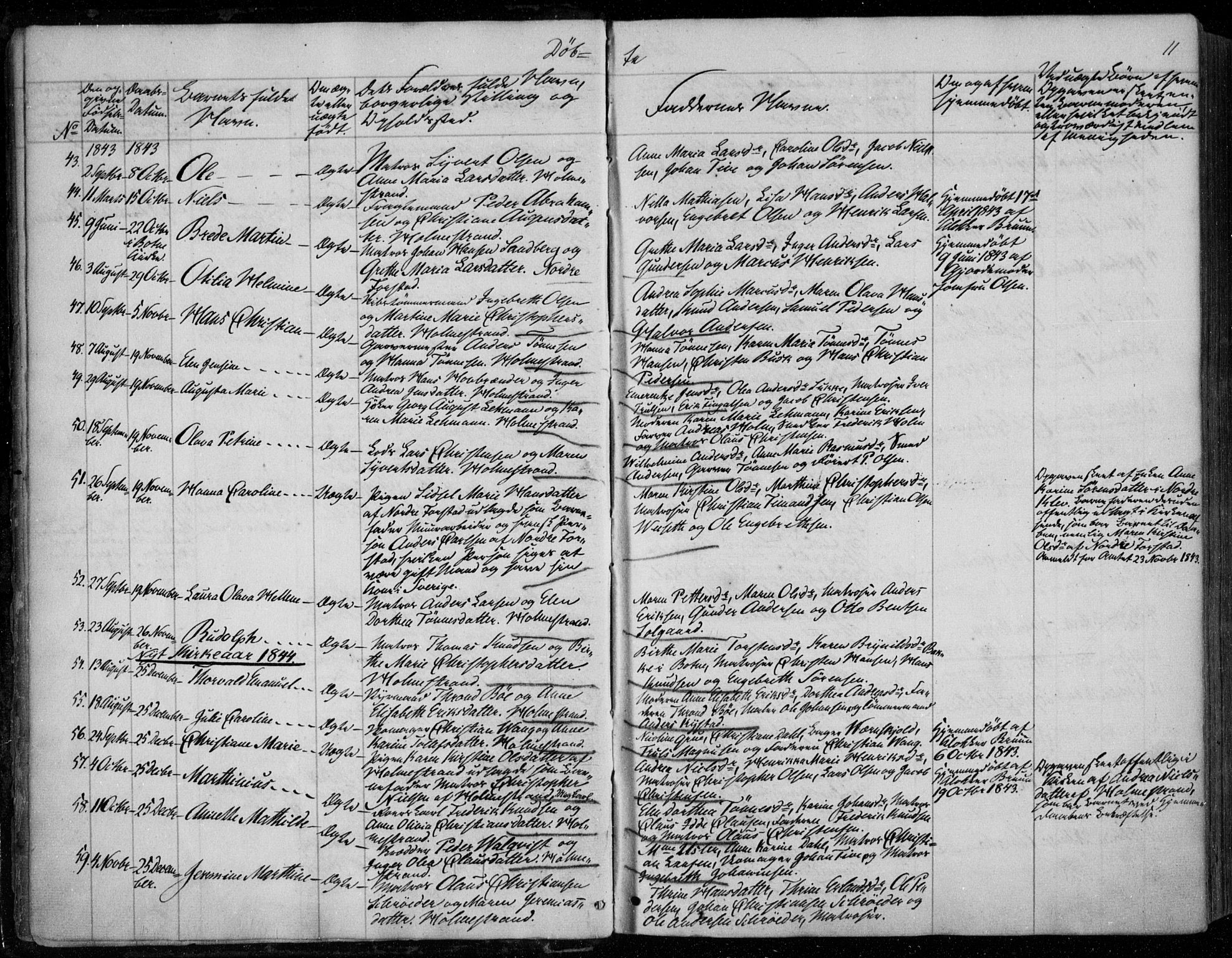 Holmestrand kirkebøker, SAKO/A-346/F/Fa/L0002: Parish register (official) no. 2, 1840-1866, p. 11