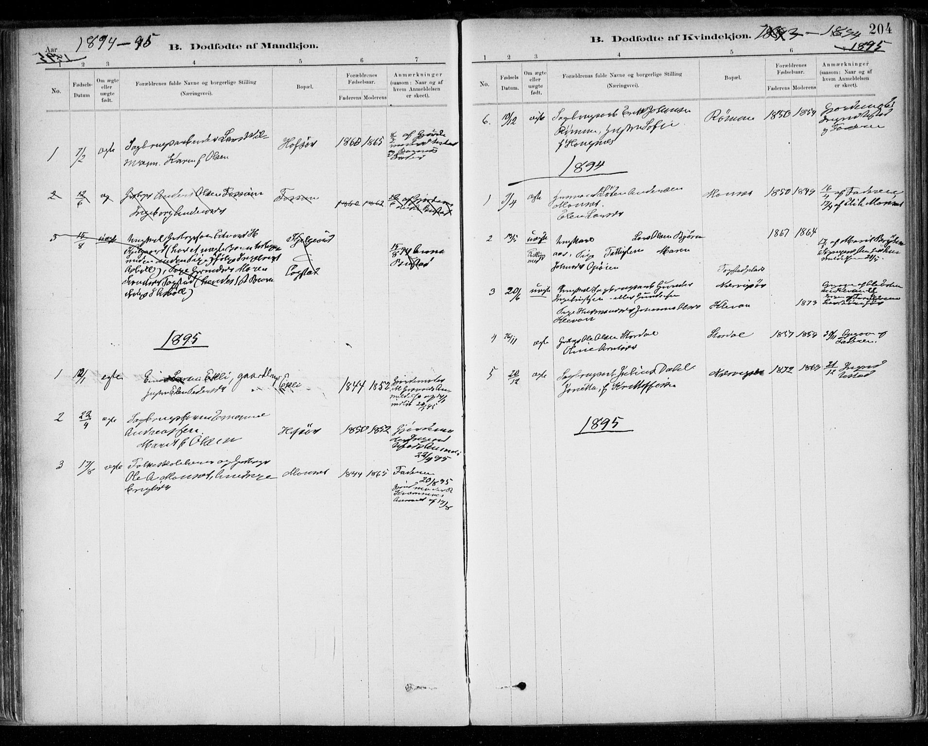 Ministerialprotokoller, klokkerbøker og fødselsregistre - Sør-Trøndelag, SAT/A-1456/668/L0809: Parish register (official) no. 668A09, 1881-1895, p. 204