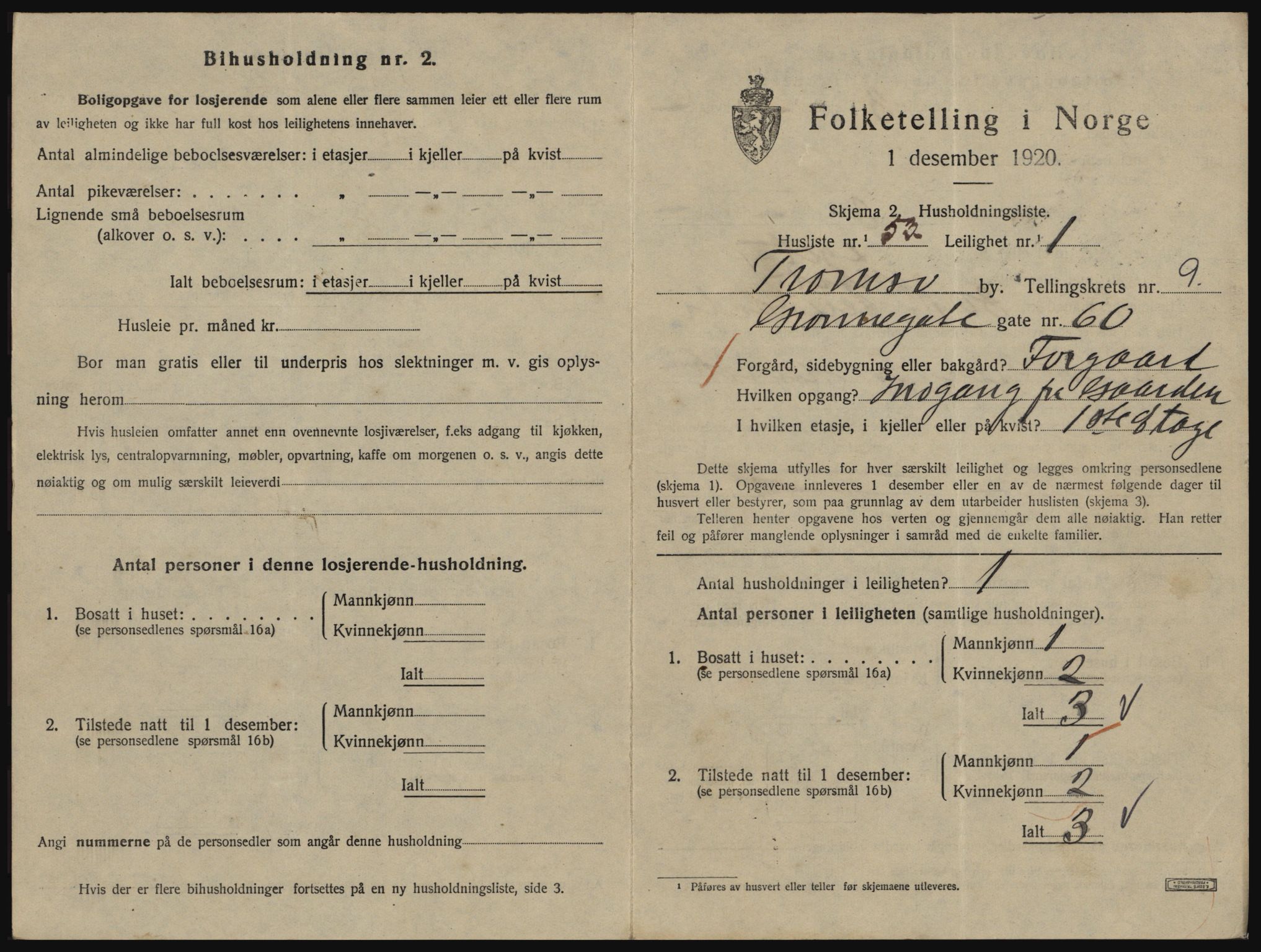 SATØ, 1920 census for Tromsø, 1920, p. 5031