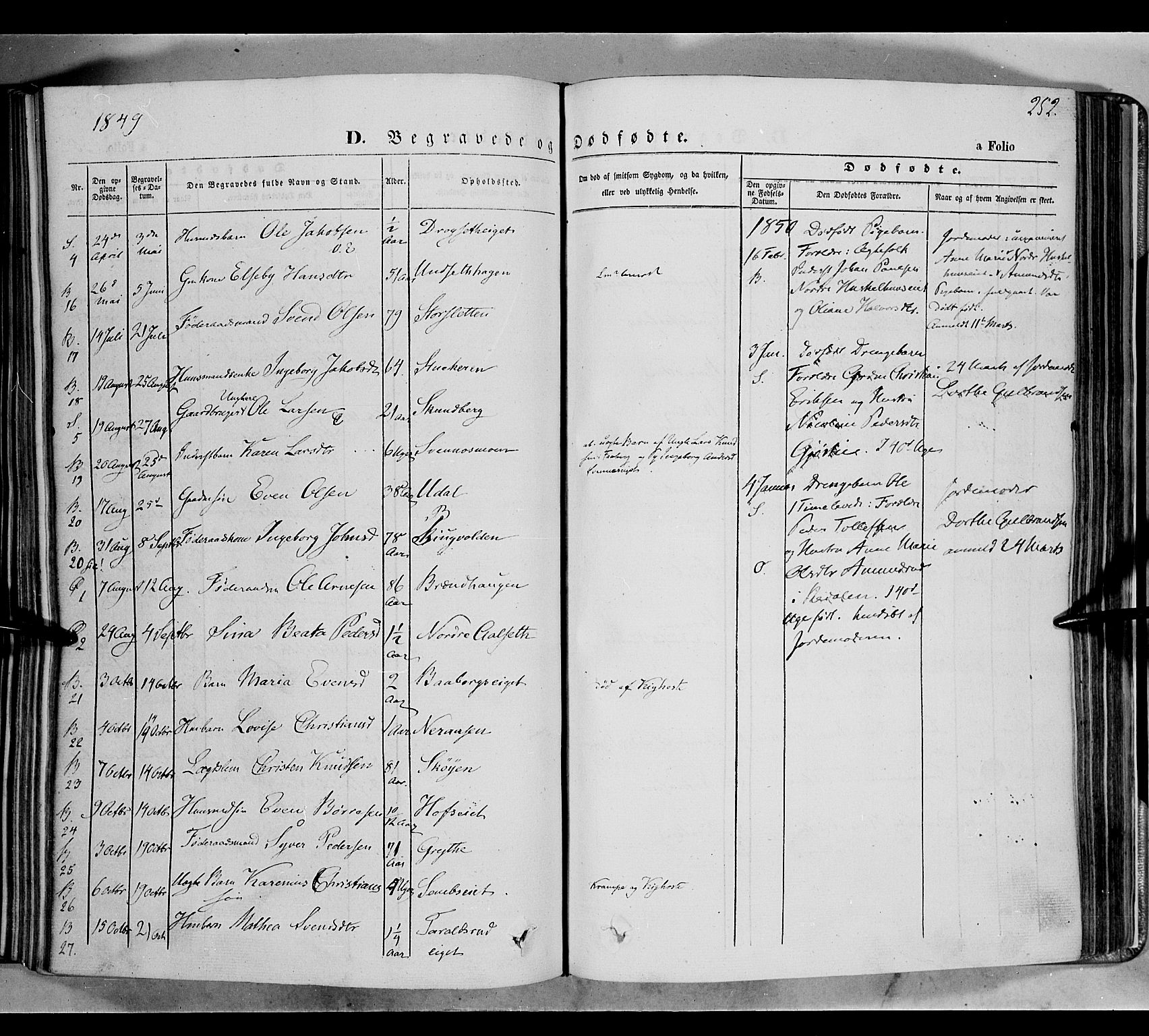 Biri prestekontor, SAH/PREST-096/H/Ha/Haa/L0005: Parish register (official) no. 5, 1843-1854, p. 252