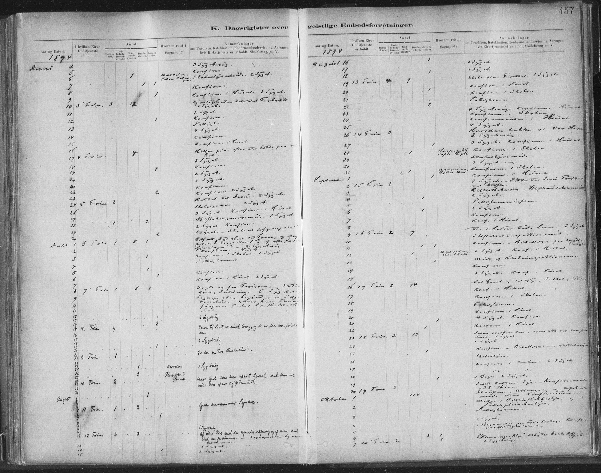 Ministerialprotokoller, klokkerbøker og fødselsregistre - Sør-Trøndelag, AV/SAT-A-1456/603/L0163: Parish register (official) no. 603A02, 1879-1895, p. 457