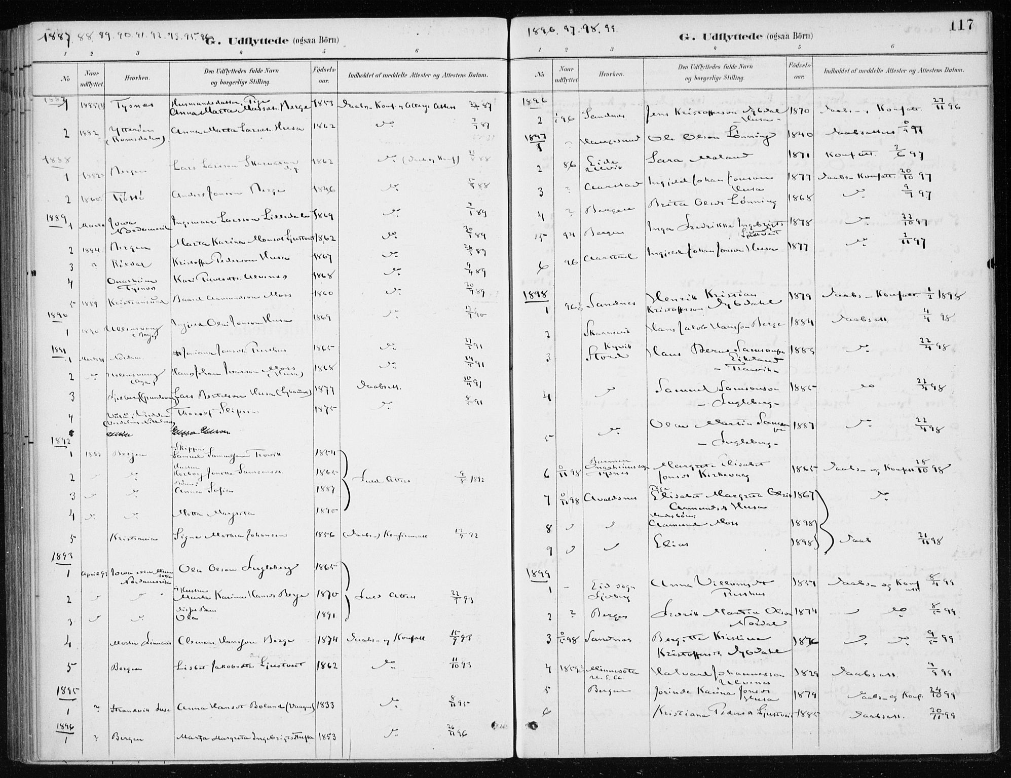 Kvinnherad sokneprestembete, AV/SAB-A-76401/H/Haa: Parish register (official) no. E 1, 1887-1912