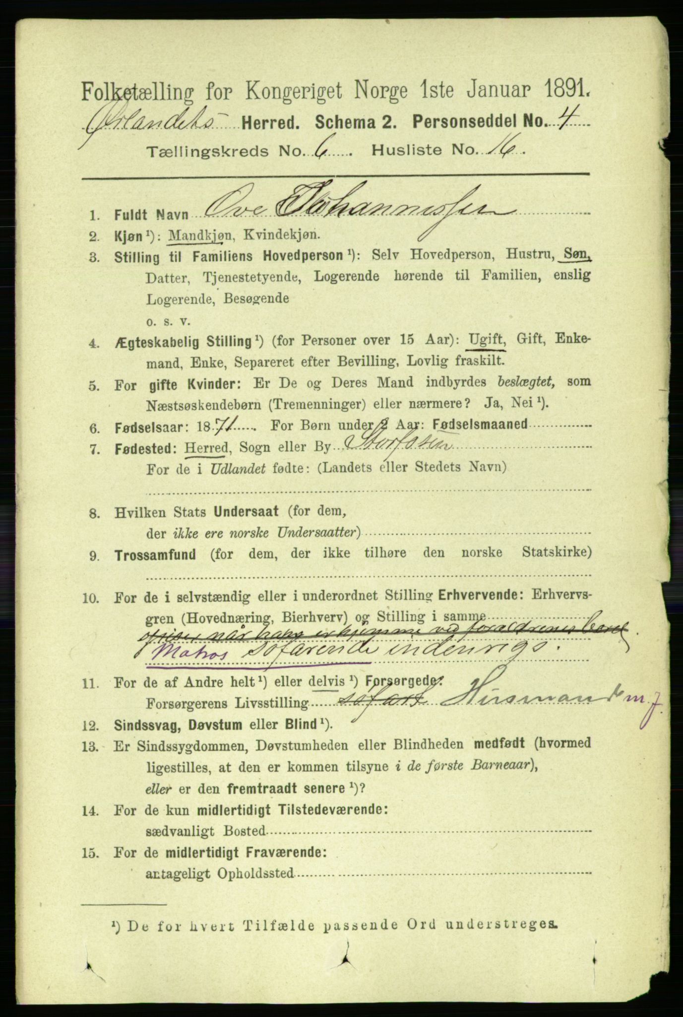 RA, 1891 census for 1621 Ørland, 1891, p. 1942