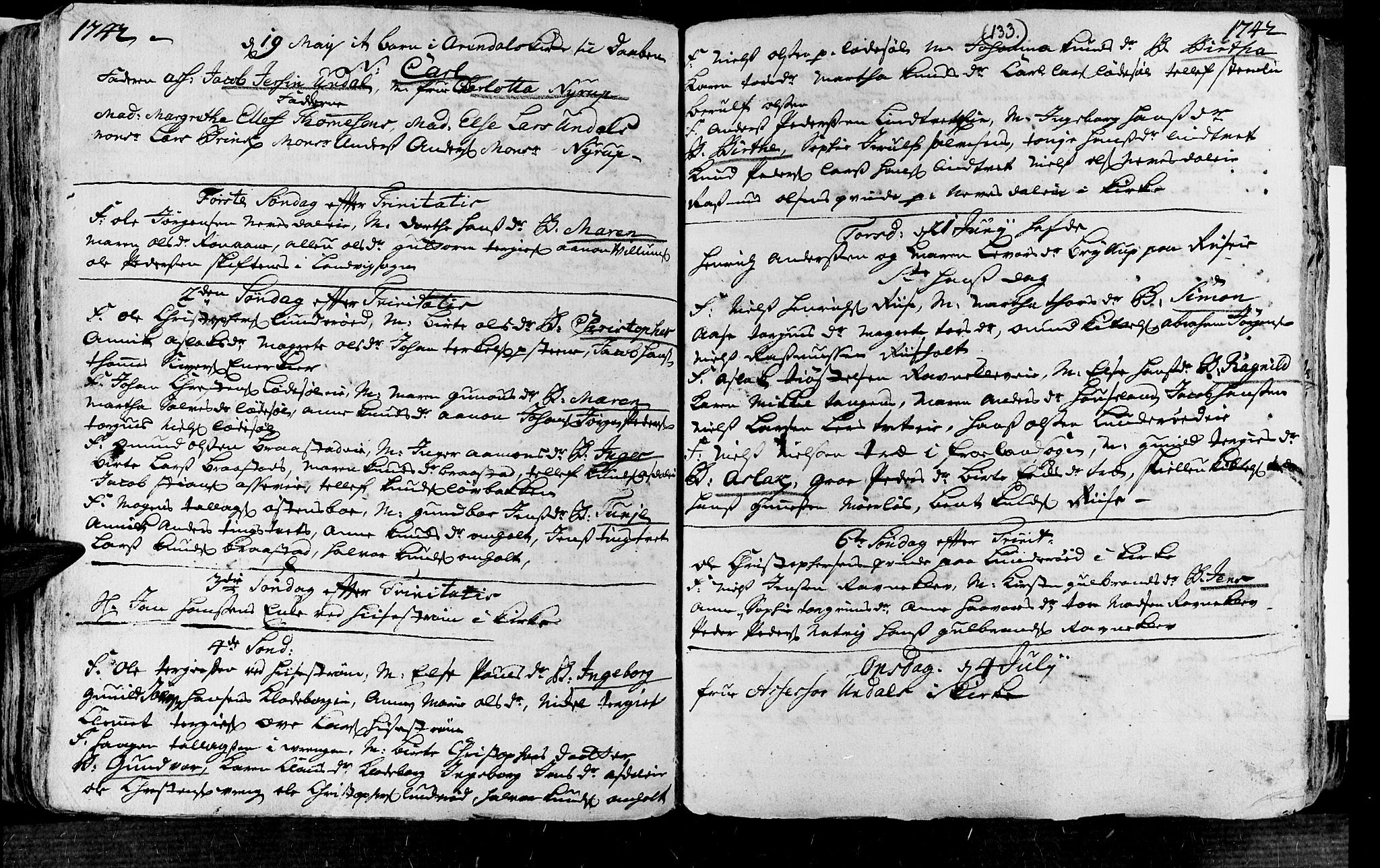 Øyestad sokneprestkontor, AV/SAK-1111-0049/F/Fa/L0004: Parish register (official) no. A 4, 1730-1750, p. 133