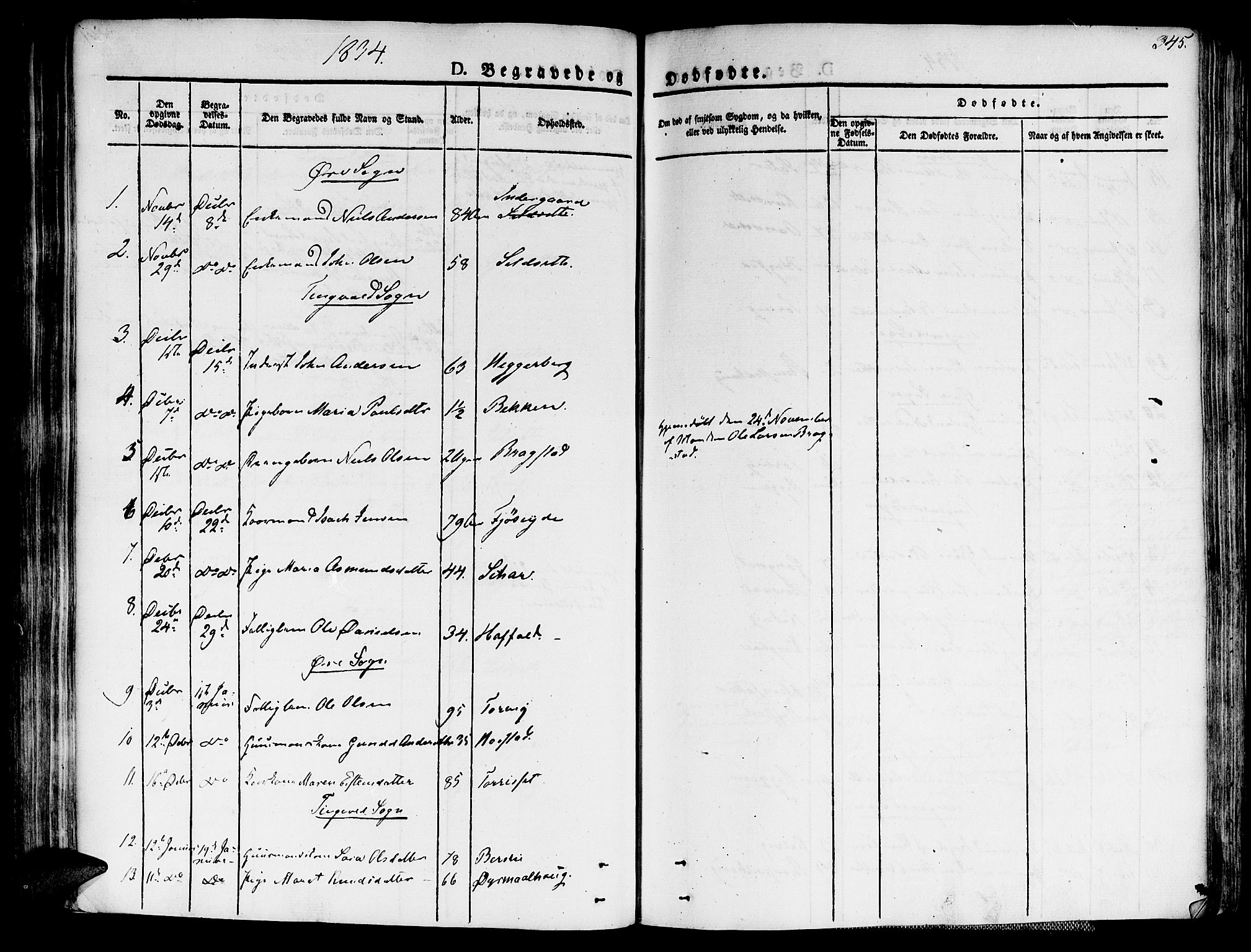 Ministerialprotokoller, klokkerbøker og fødselsregistre - Møre og Romsdal, AV/SAT-A-1454/586/L0983: Parish register (official) no. 586A09, 1829-1843, p. 345