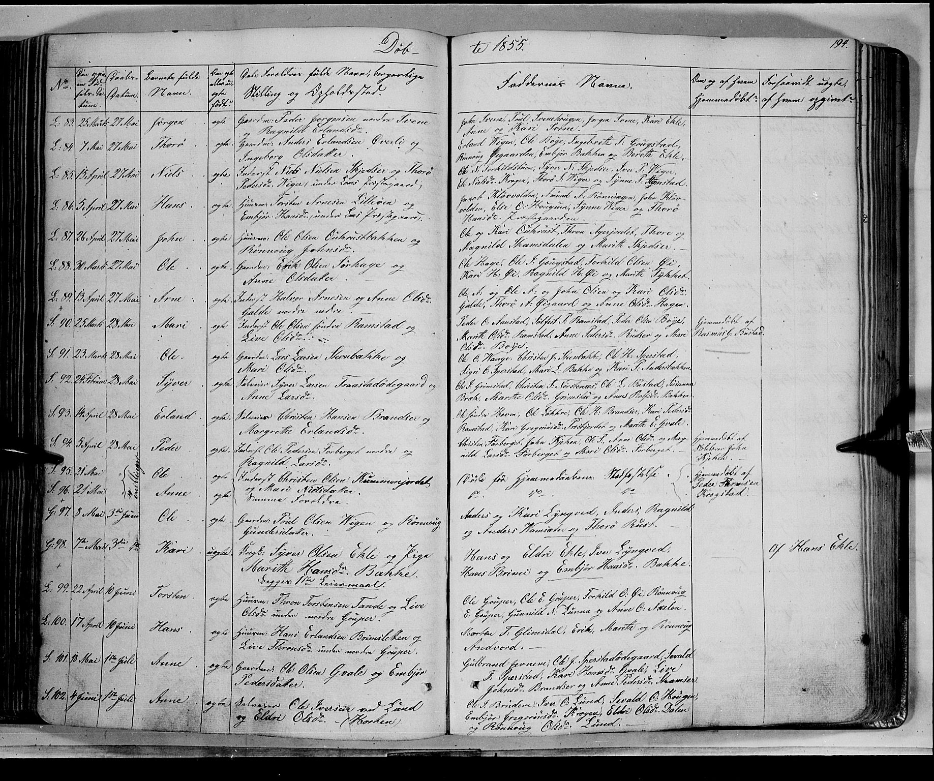 Lom prestekontor, SAH/PREST-070/K/L0006: Parish register (official) no. 6A, 1837-1863, p. 194