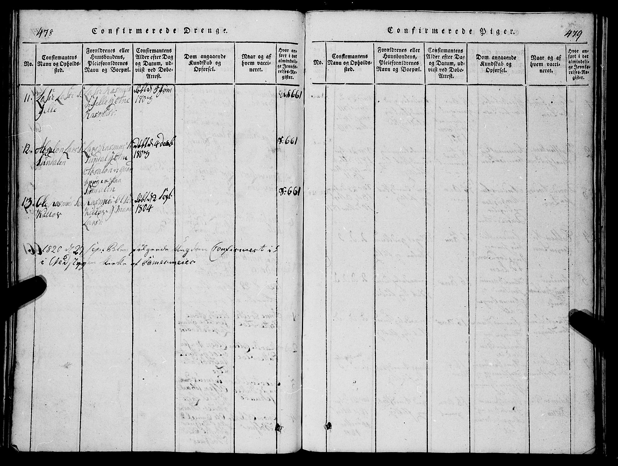 Stryn Sokneprestembete, AV/SAB-A-82501: Parish register (copy) no. C 1, 1801-1845, p. 478-479