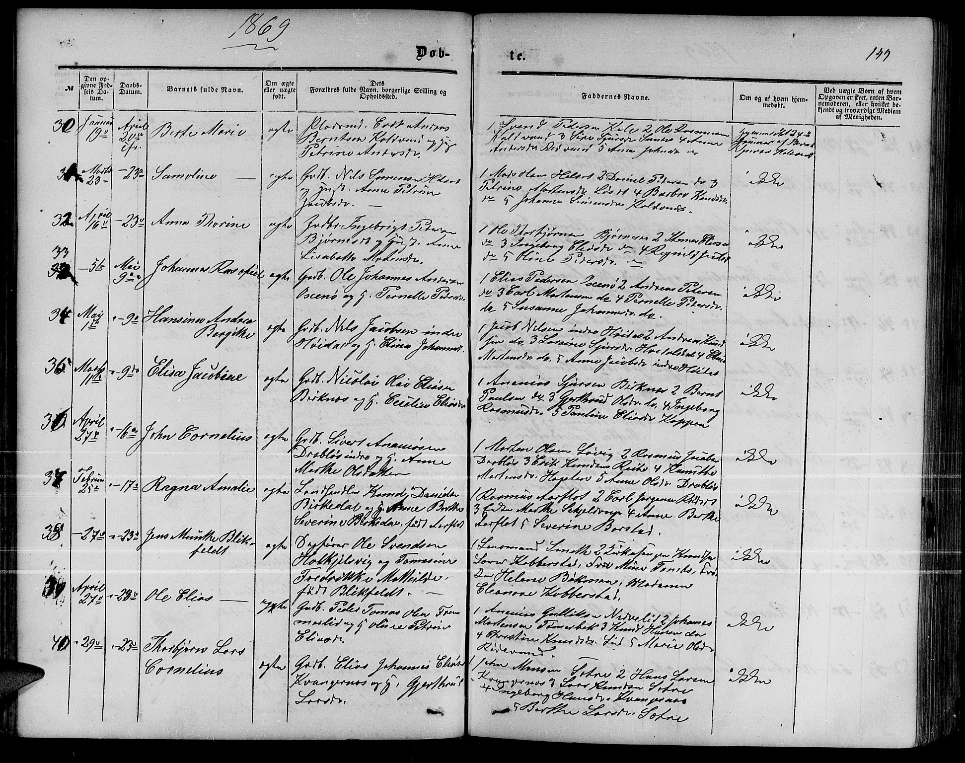 Ministerialprotokoller, klokkerbøker og fødselsregistre - Møre og Romsdal, AV/SAT-A-1454/511/L0157: Parish register (copy) no. 511C03, 1864-1884, p. 149