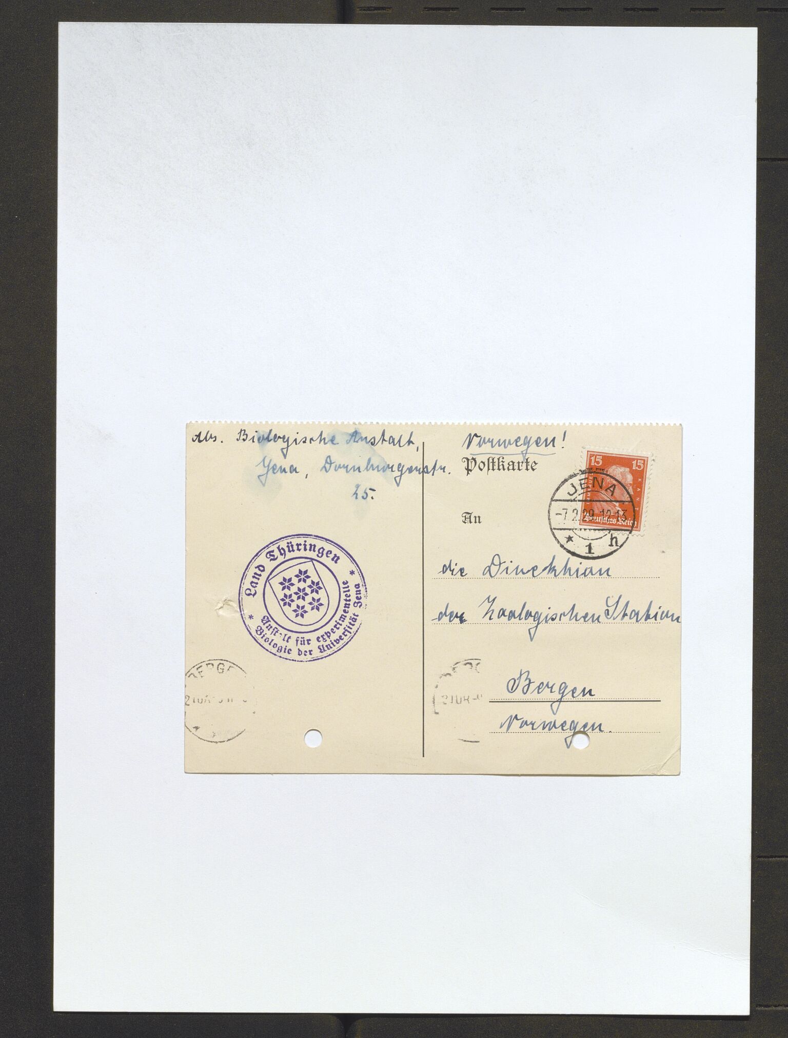 Bergens Museum, AV/SAB-A-17301/13/D/L0002: Korrespondanse , 1928-1940, p. 102