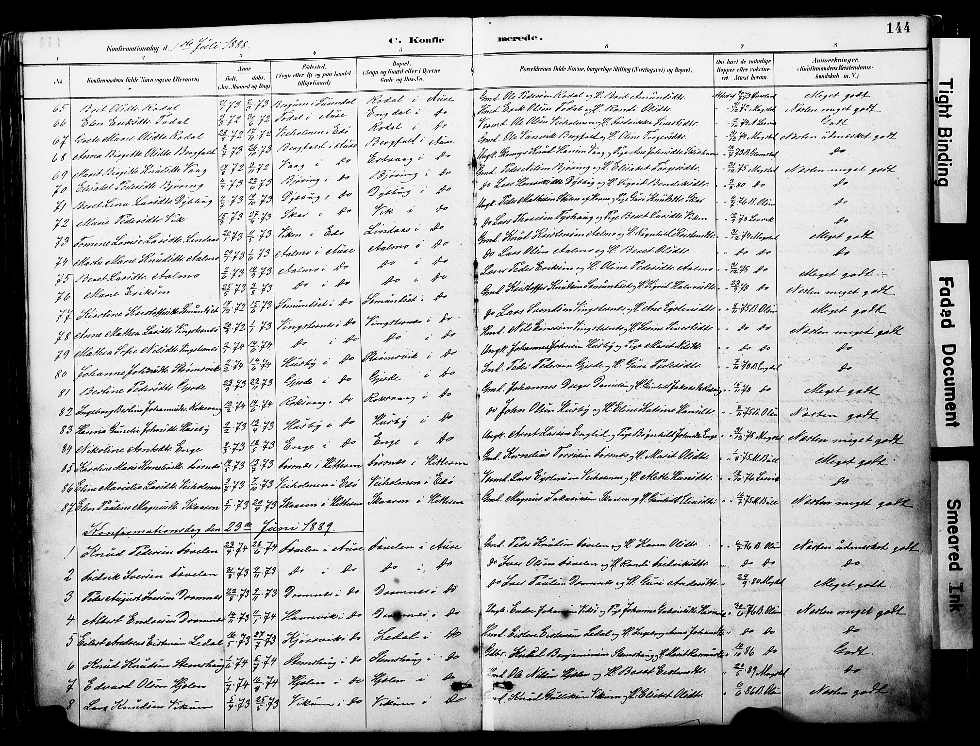 Ministerialprotokoller, klokkerbøker og fødselsregistre - Møre og Romsdal, AV/SAT-A-1454/578/L0907: Parish register (official) no. 578A06, 1887-1904, p. 144