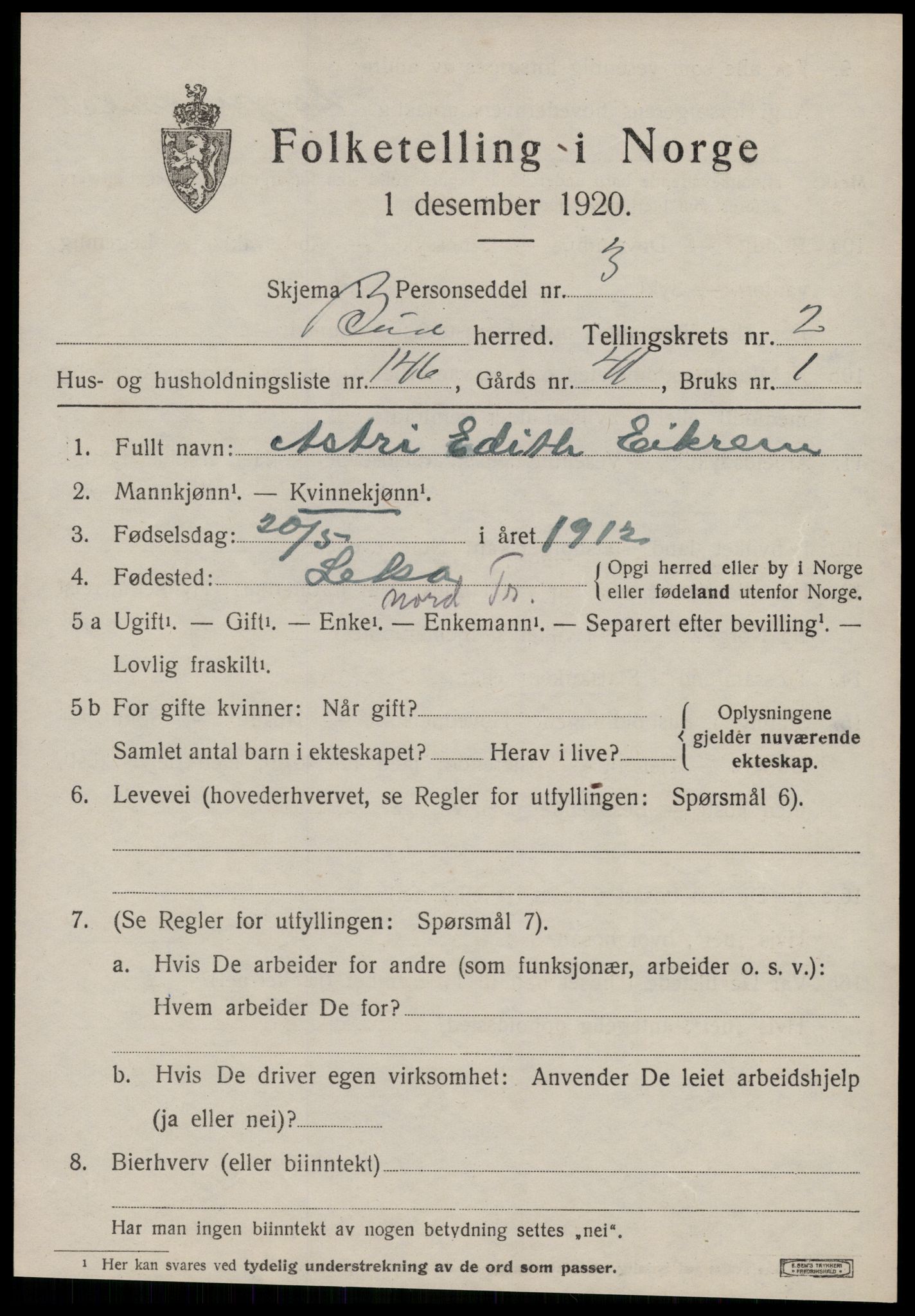 SAT, 1920 census for Bud, 1920, p. 2703