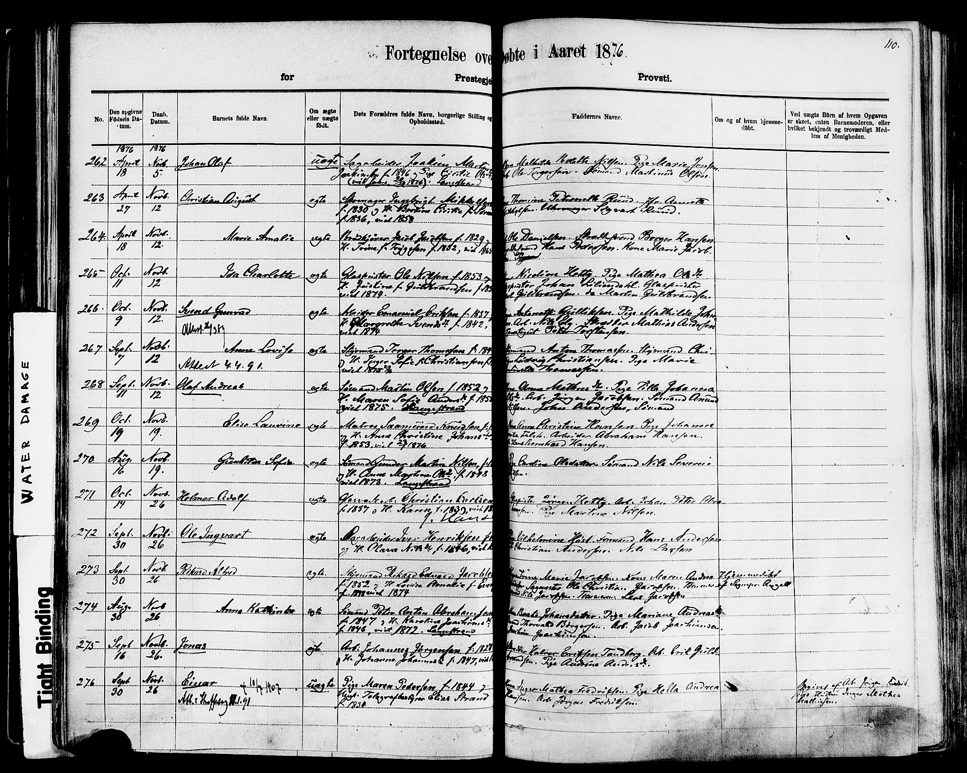 Larvik kirkebøker, AV/SAKO-A-352/F/Fa/L0006: Parish register (official) no. I 6, 1871-1883, p. 110