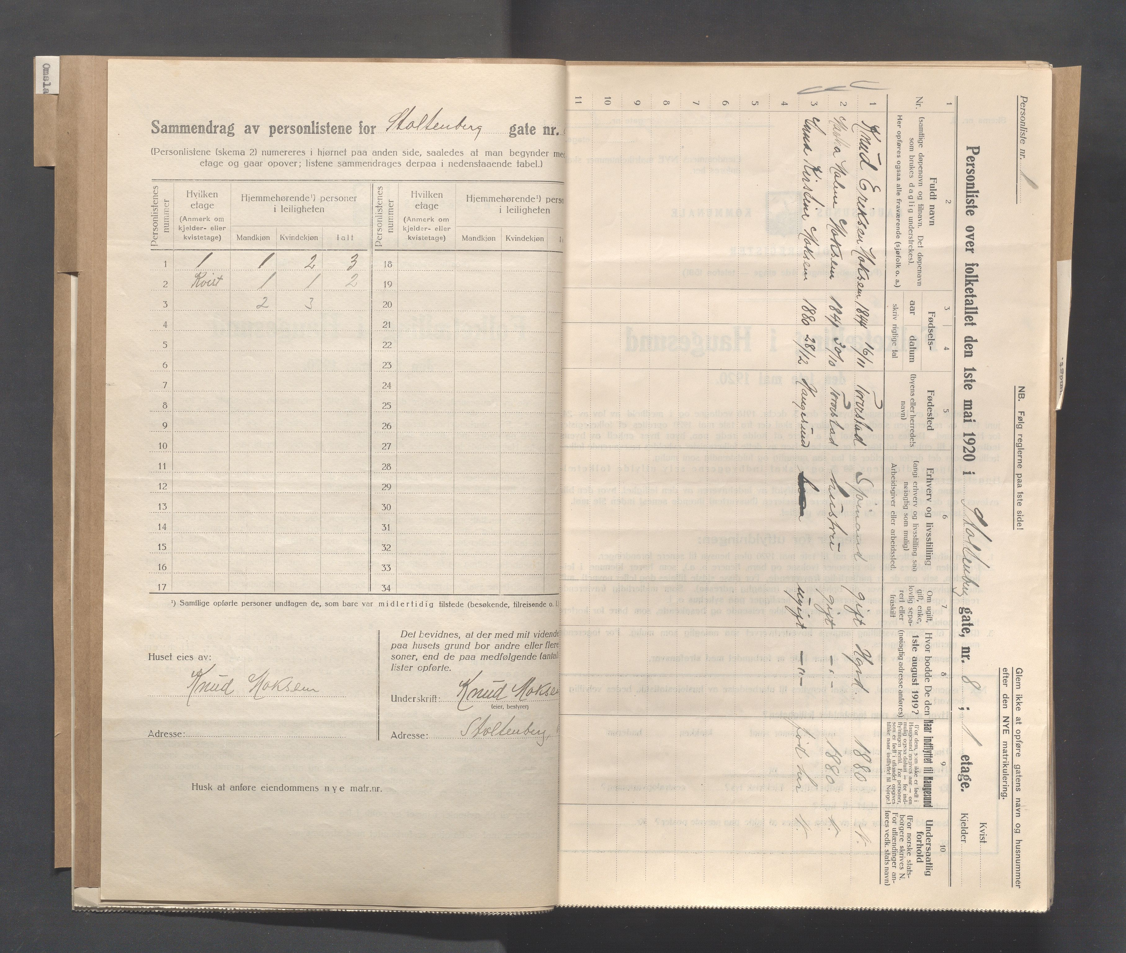 IKAR, Local census 1.5.1920 for Haugesund, 1920, p. 6749