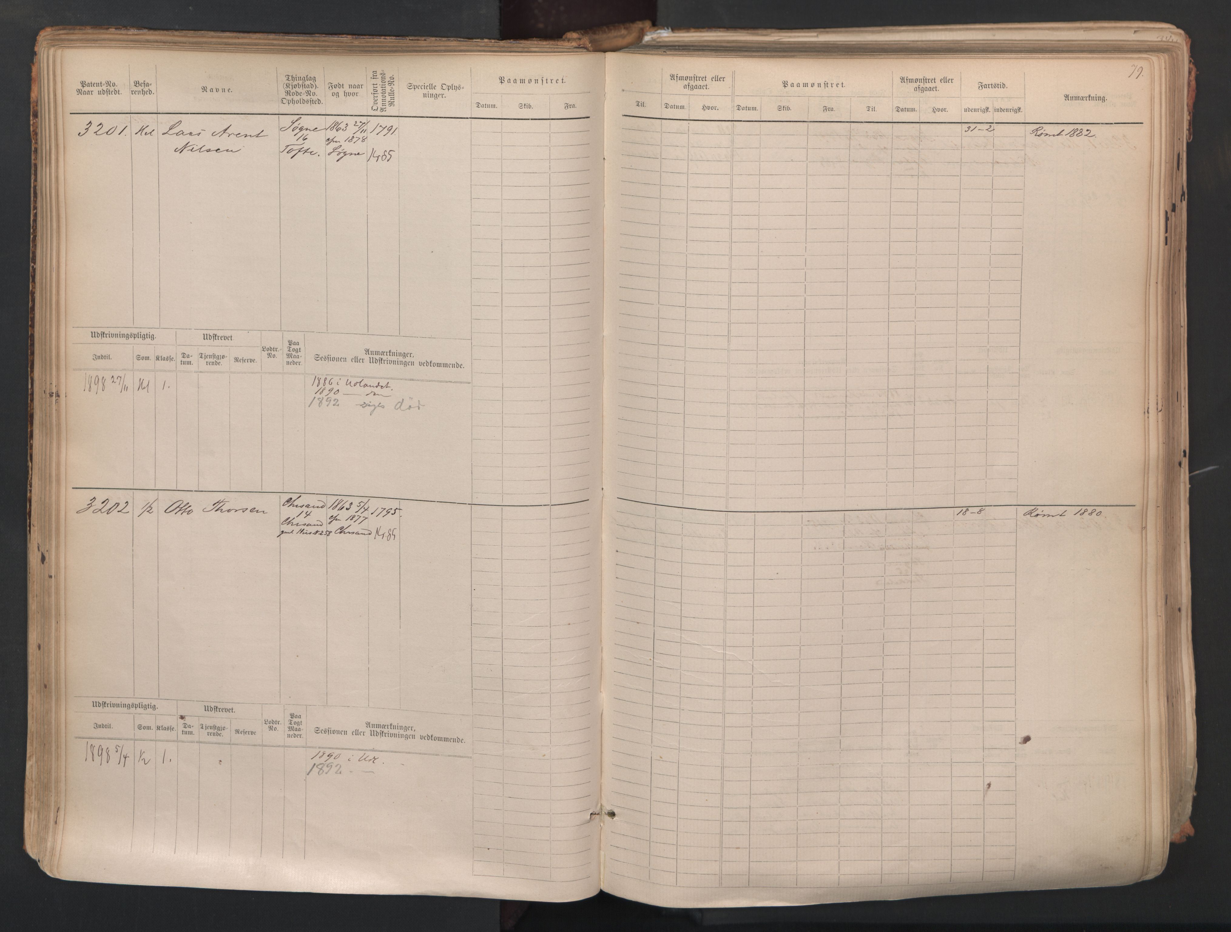 Kristiansand mønstringskrets, AV/SAK-2031-0015/F/Fb/L0007: Hovedrulle nr 3049-3810, I-14, 1883-1940, p. 80