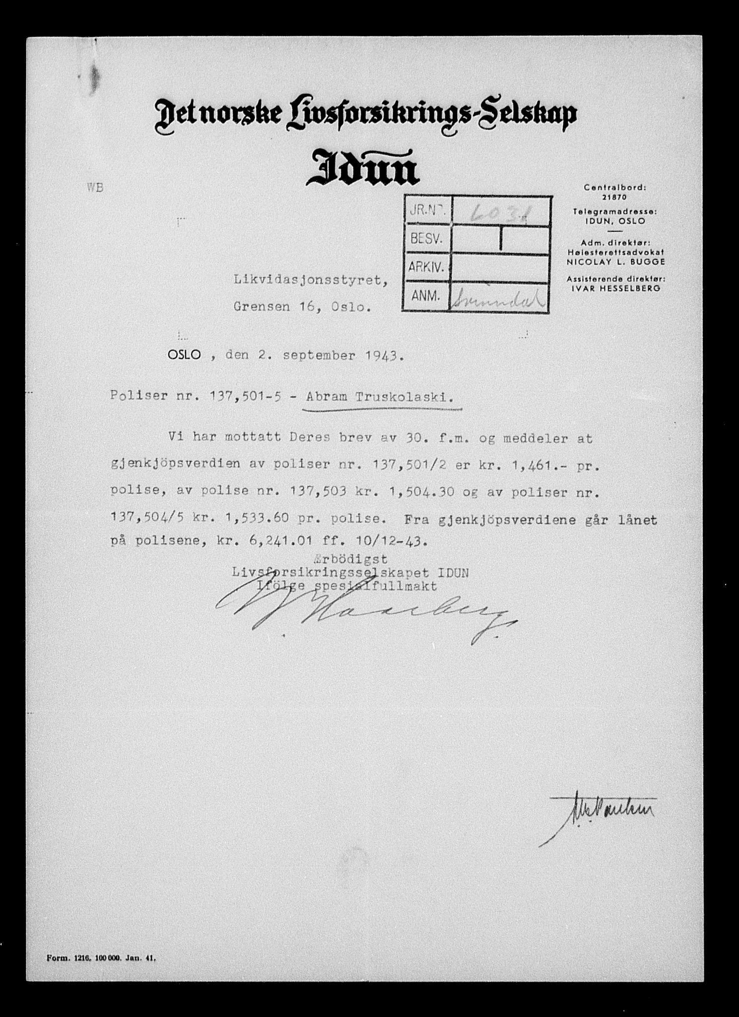 Justisdepartementet, Tilbakeføringskontoret for inndratte formuer, AV/RA-S-1564/H/Hc/Hcc/L0984: --, 1945-1947, p. 588