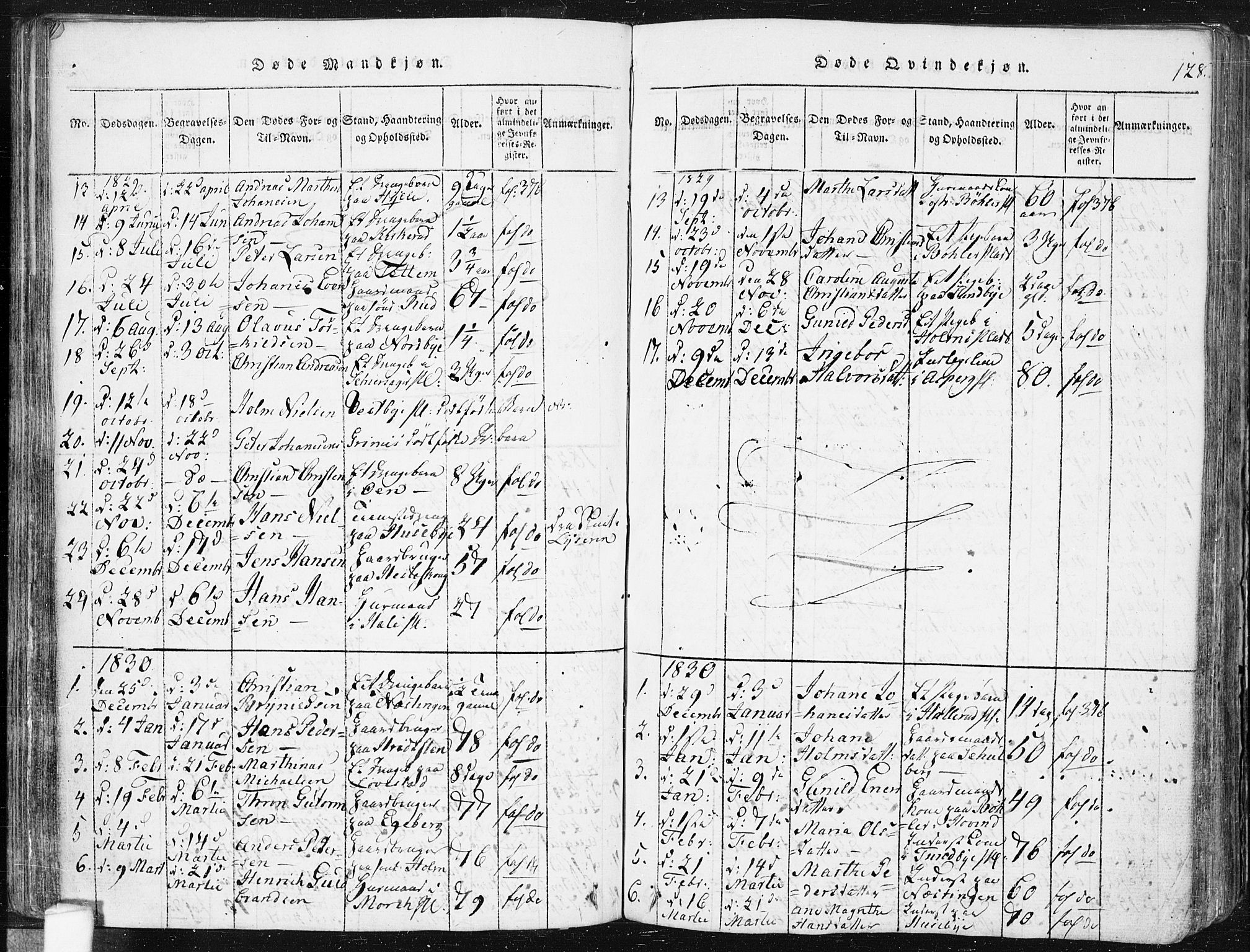 Spydeberg prestekontor Kirkebøker, AV/SAO-A-10924/F/Fa/L0004: Parish register (official) no. I 4, 1814-1841, p. 128