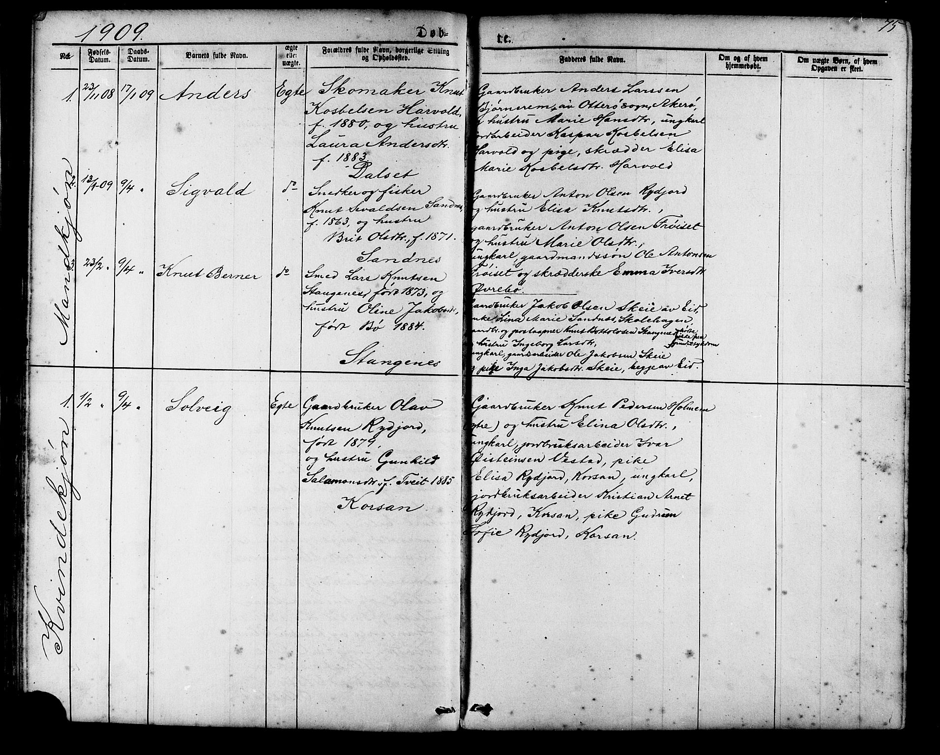 Ministerialprotokoller, klokkerbøker og fødselsregistre - Møre og Romsdal, SAT/A-1454/548/L0614: Parish register (copy) no. 548C02, 1867-1917, p. 75