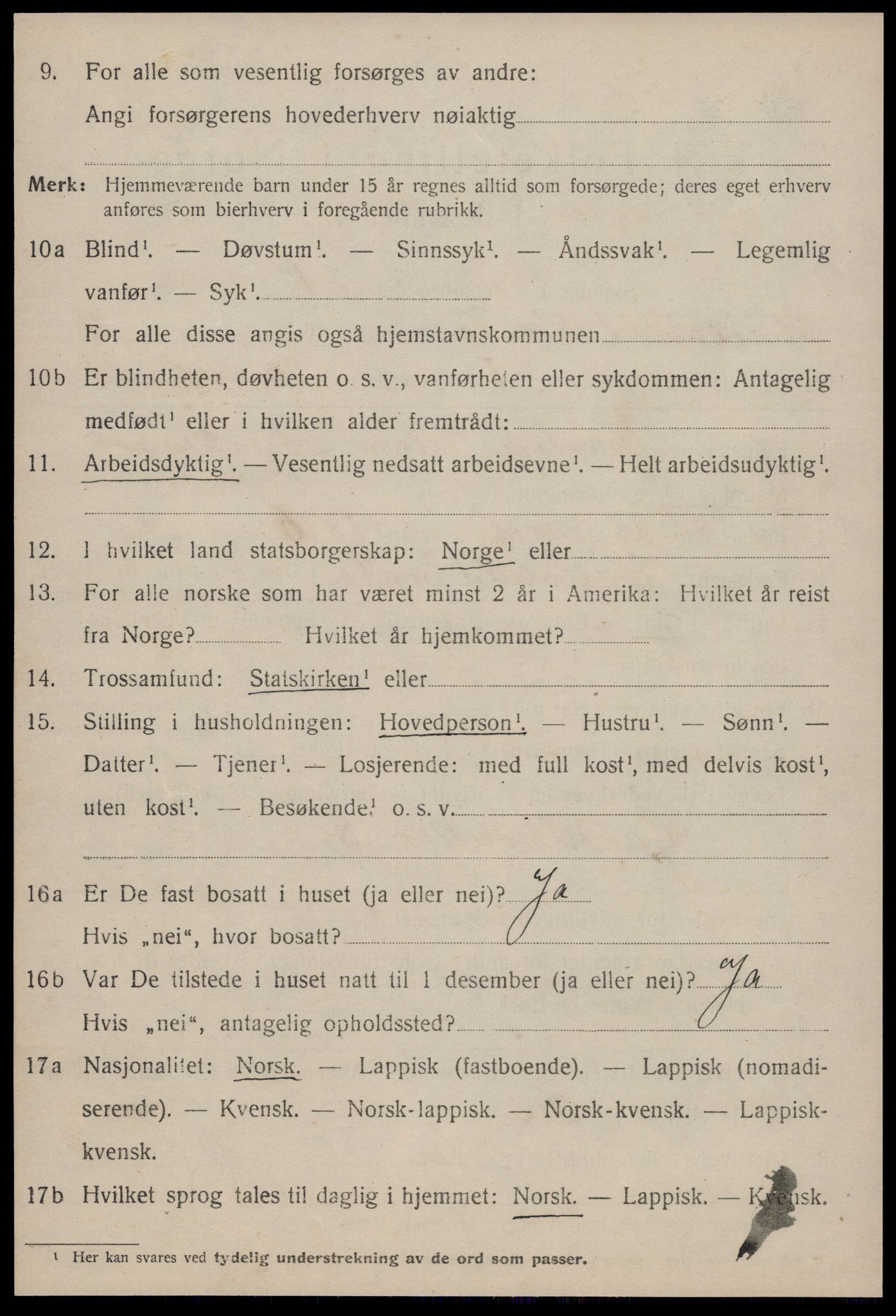 SAT, 1920 census for Hølonda, 1920, p. 1524