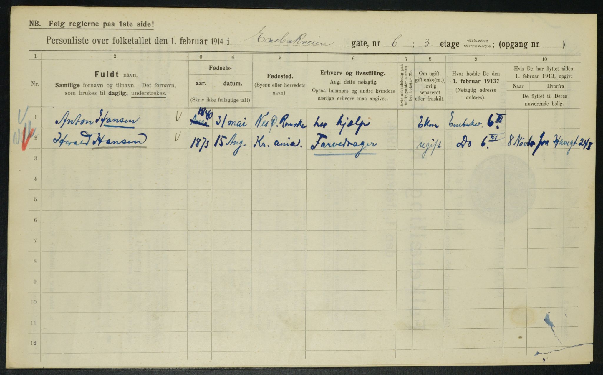 OBA, Municipal Census 1914 for Kristiania, 1914, p. 21202