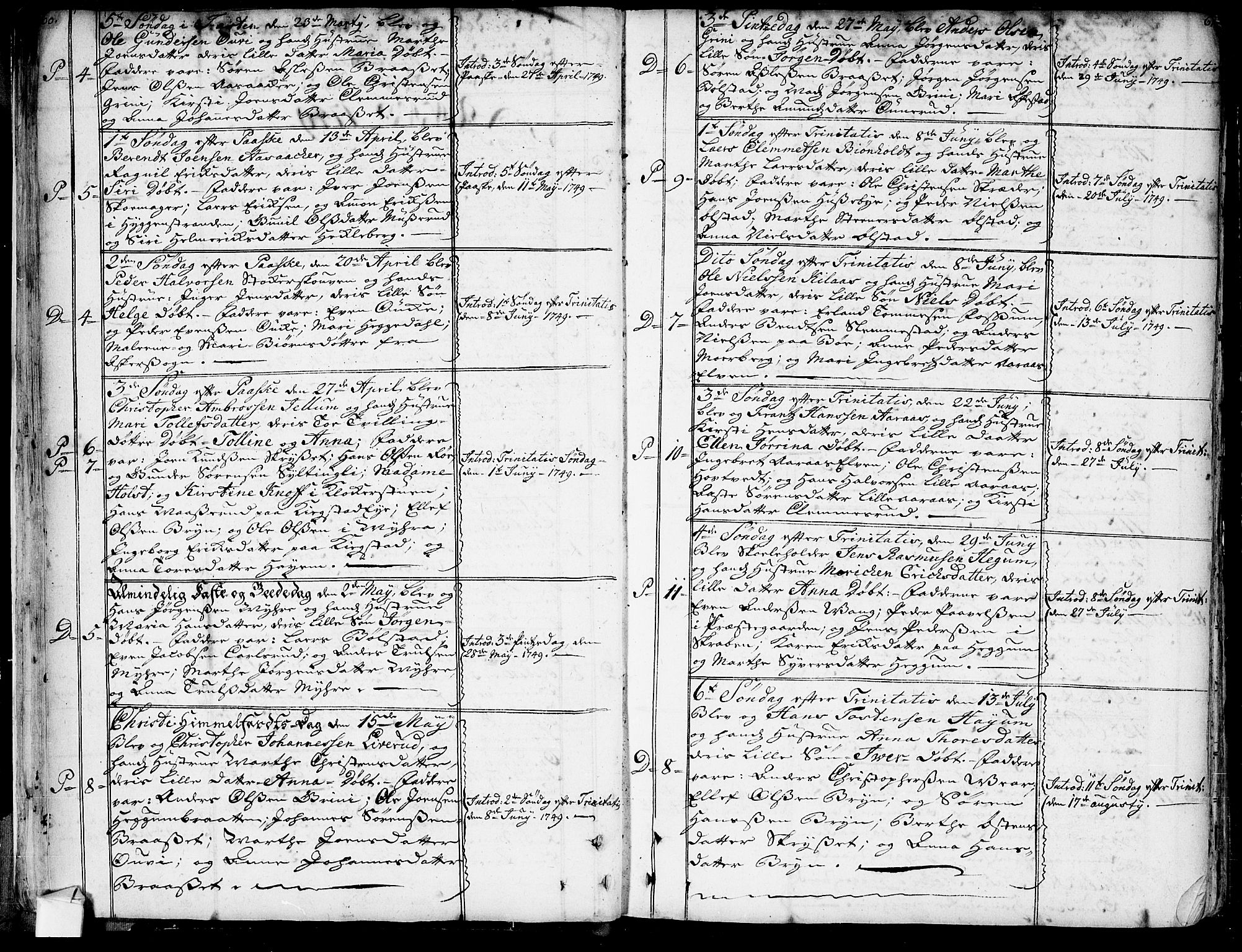 Røyken kirkebøker, AV/SAKO-A-241/G/Ga/L0001: Parish register (copy) no. 1, 1740-1768, p. 60-61