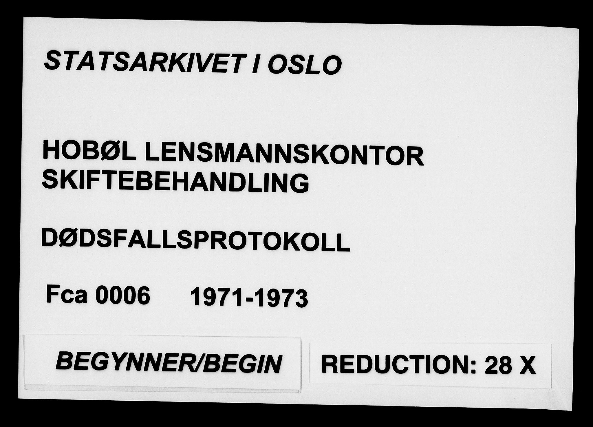 Hobøl lensmannskontor, AV/SAO-A-10002/H/Ha/Haa/L0006: Dødsfallsprotokoll, 1971-1973