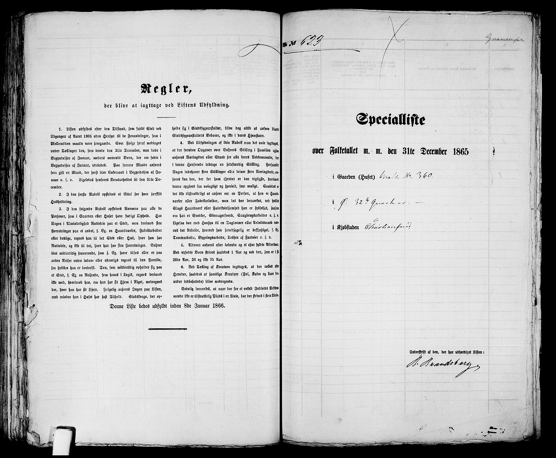 RA, 1865 census for Kristiansand, 1865, p. 1273