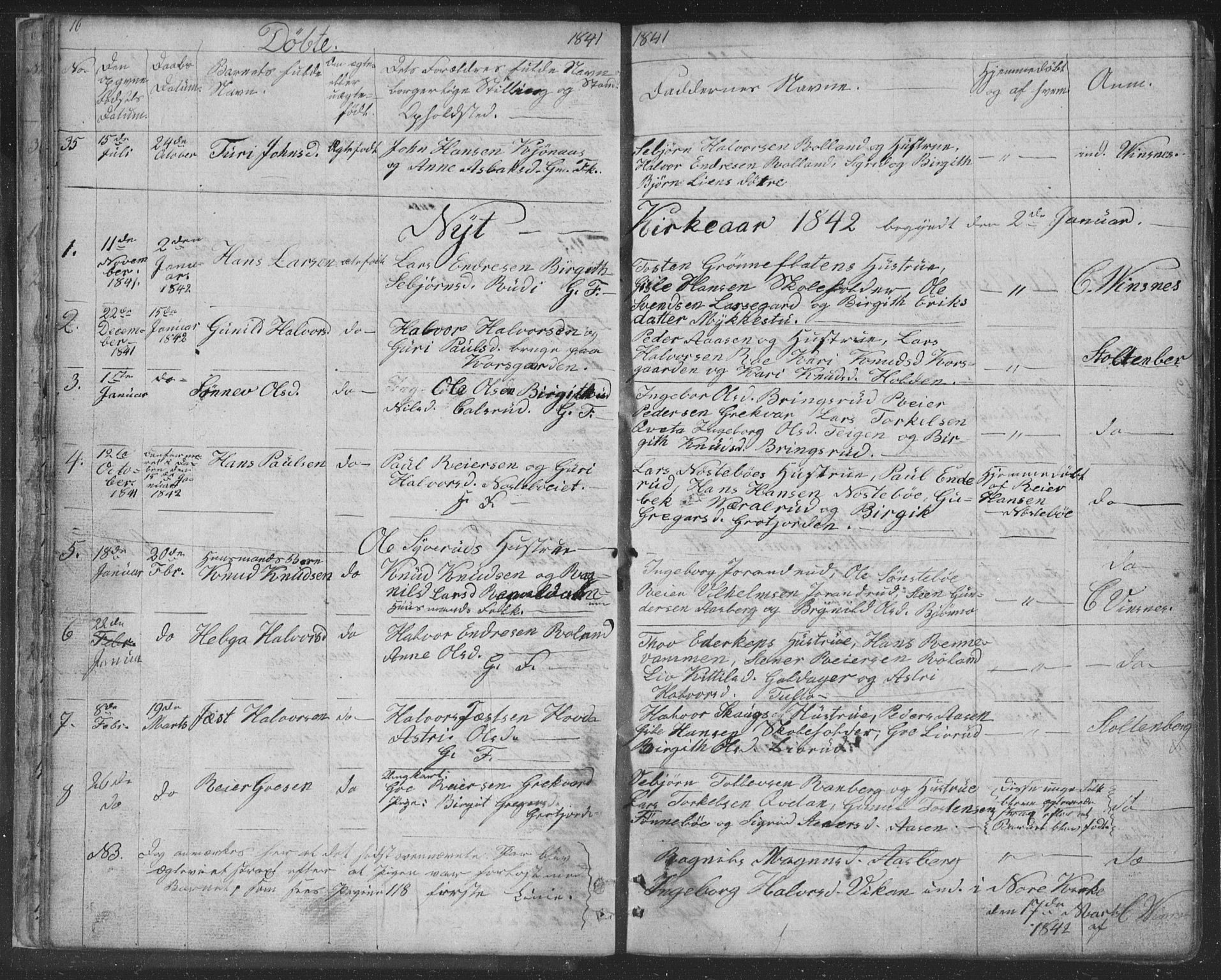 Nore kirkebøker, AV/SAKO-A-238/F/Fc/L0002: Parish register (official) no. III 2, 1836-1861, p. 16