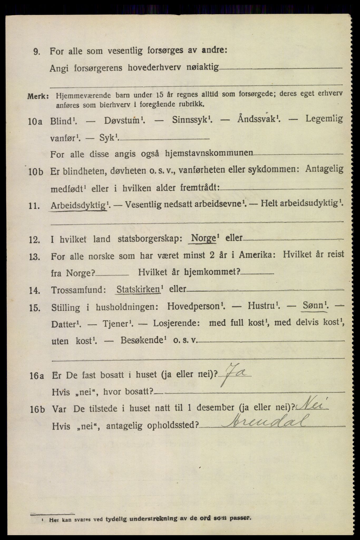 SAK, 1920 census for Fjære, 1920, p. 11382