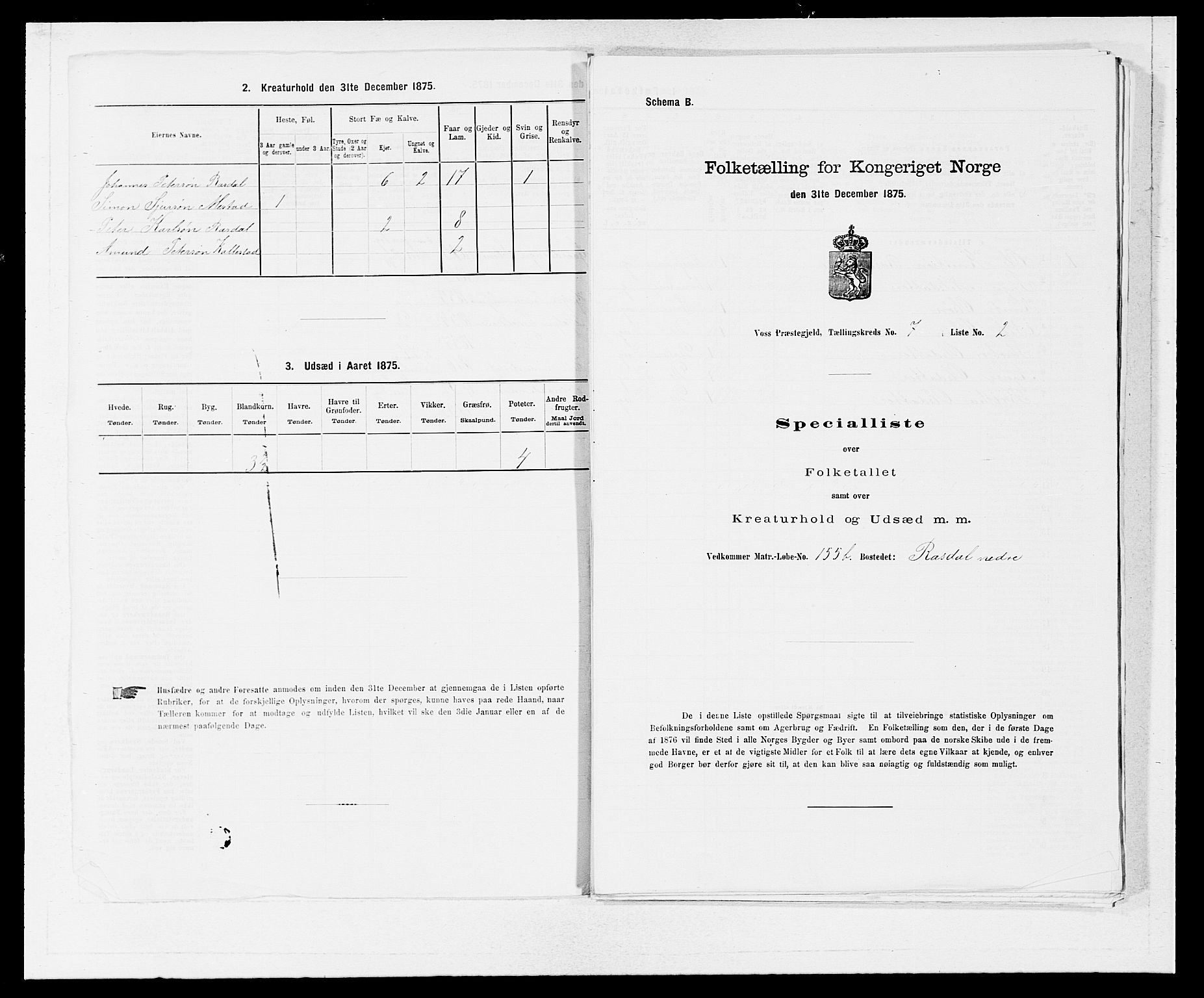 SAB, 1875 census for 1235P Voss, 1875, p. 2273