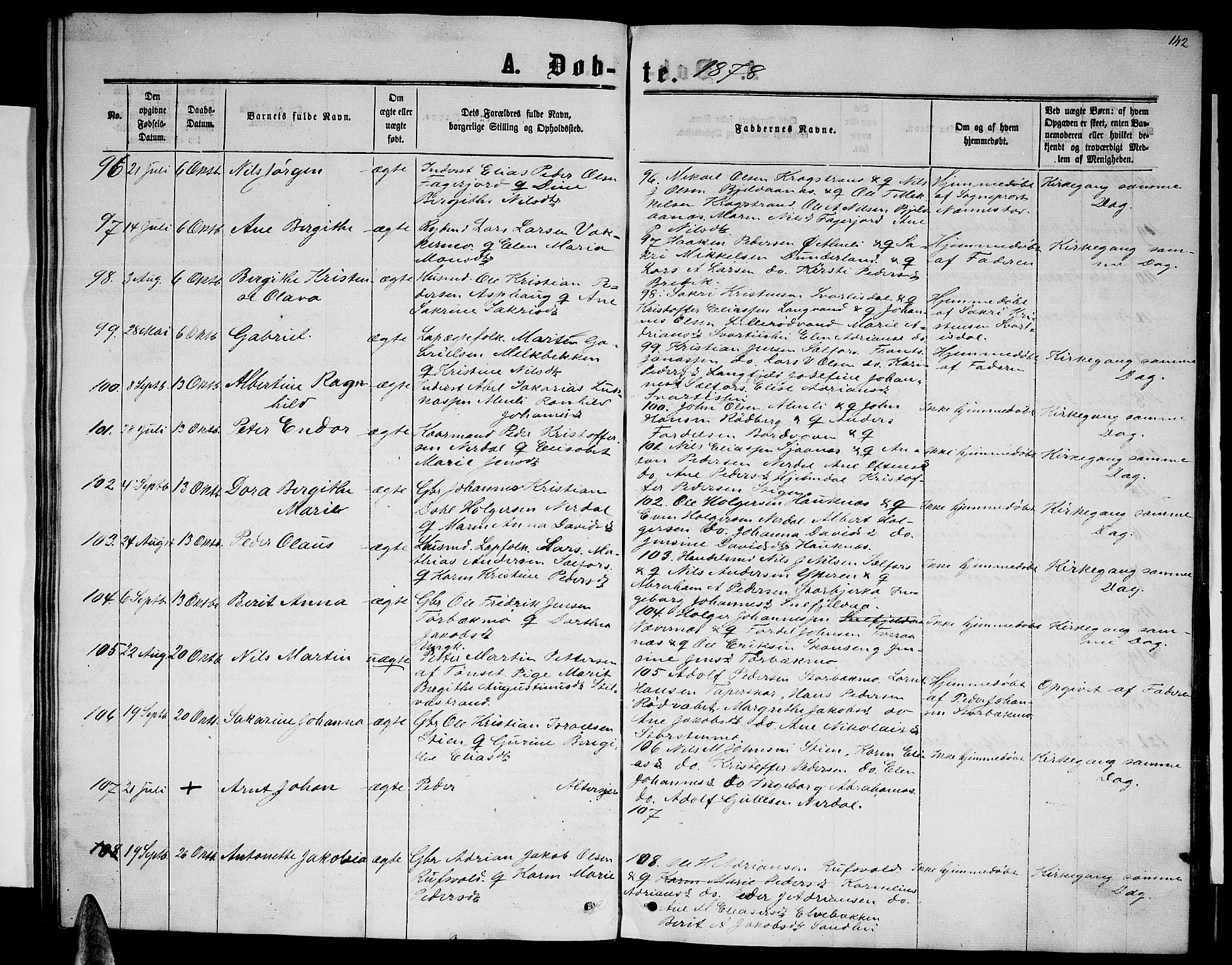 Ministerialprotokoller, klokkerbøker og fødselsregistre - Nordland, AV/SAT-A-1459/827/L0415: Parish register (copy) no. 827C04, 1864-1886, p. 142