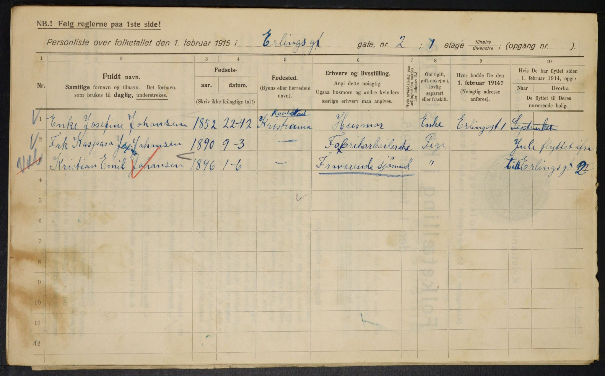 OBA, Municipal Census 1915 for Kristiania, 1915, p. 21553