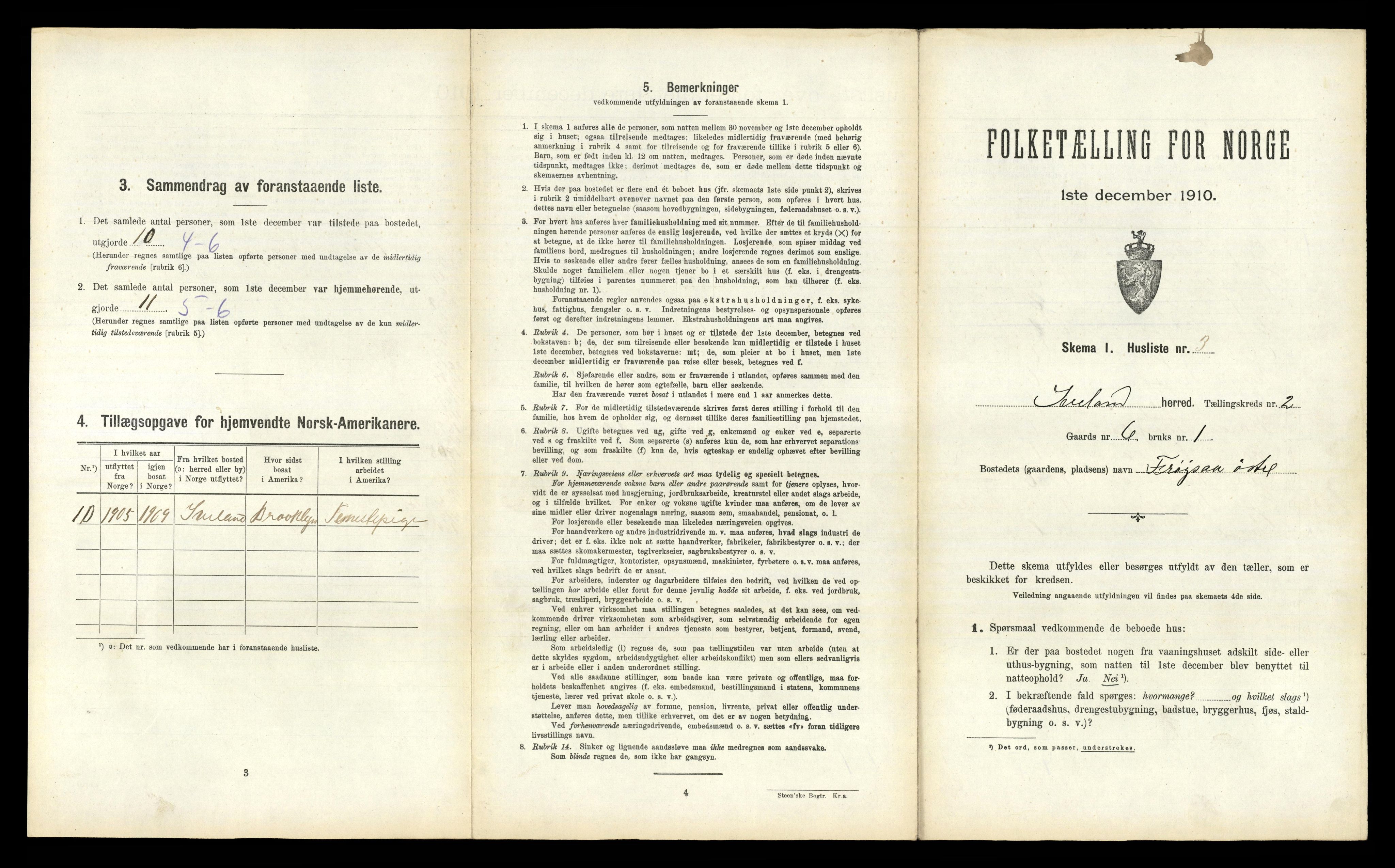 RA, 1910 census for Iveland, 1910, p. 71