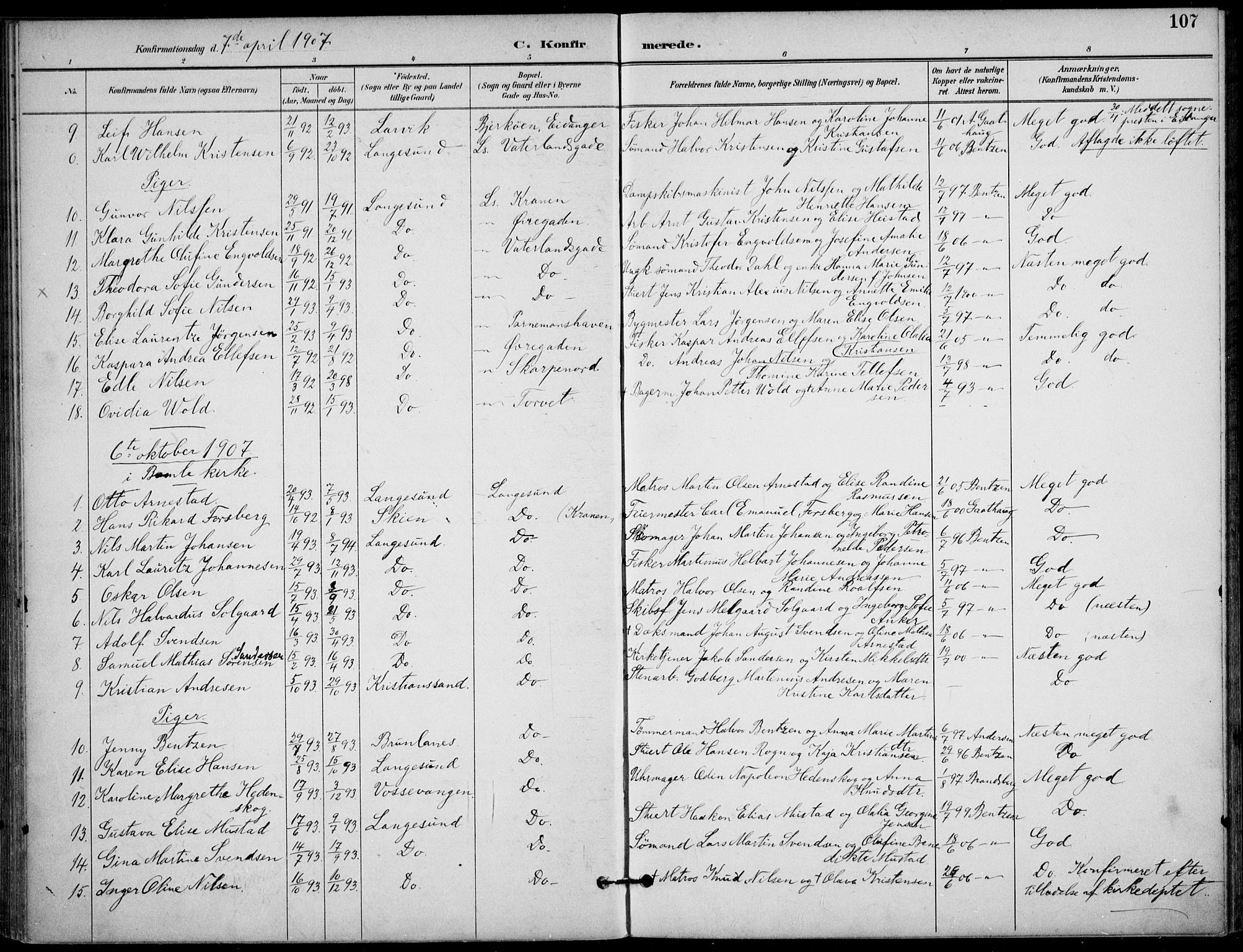 Langesund kirkebøker, SAKO/A-280/F/Fa/L0003: Parish register (official) no. 3, 1893-1907, p. 107