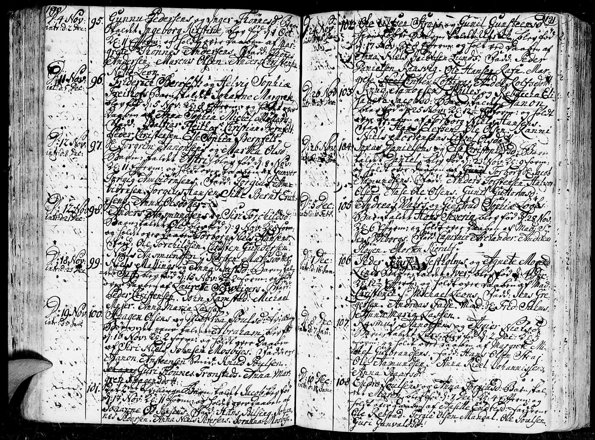 Kristiansand domprosti, SAK/1112-0006/F/Fa/L0001: Parish register (official) no. A 1, 1734-1793, p. 190-191