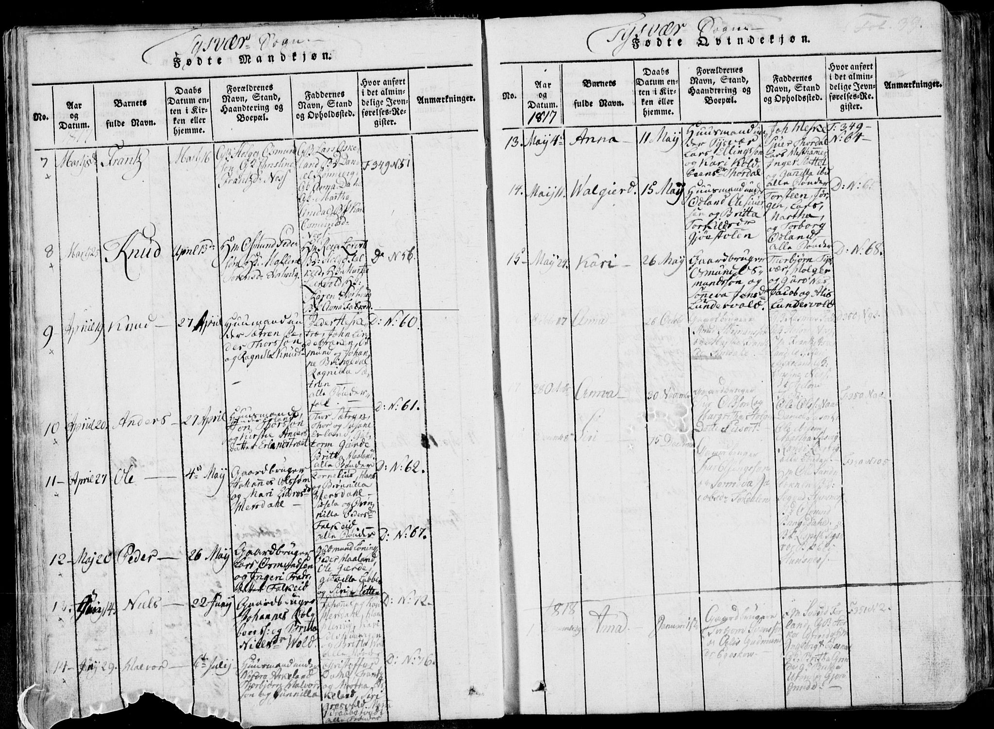 Skjold sokneprestkontor, AV/SAST-A-101847/H/Ha/Haa/L0004: Parish register (official) no. A 4 /1, 1815-1830, p. 39