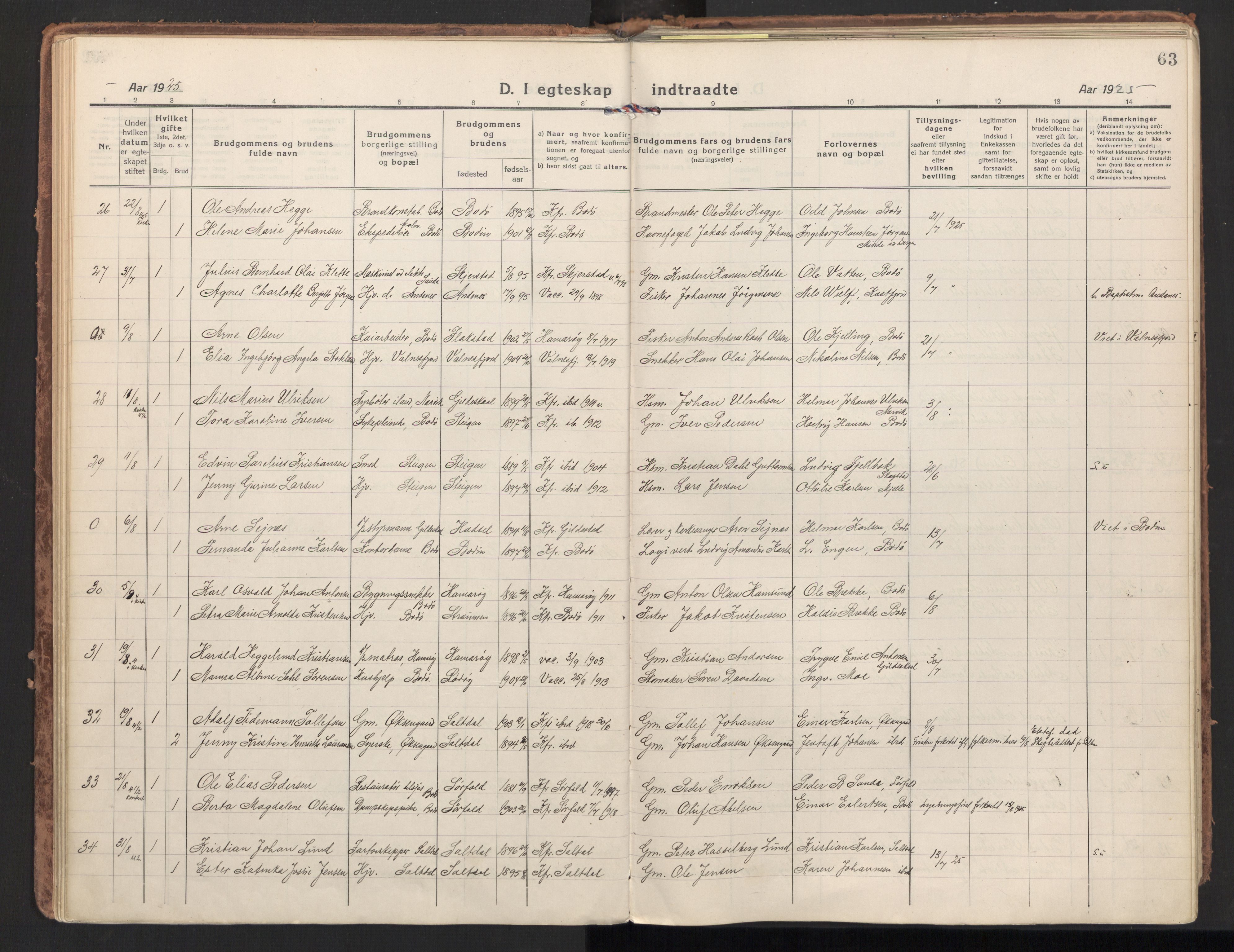 Ministerialprotokoller, klokkerbøker og fødselsregistre - Nordland, AV/SAT-A-1459/801/L0018: Parish register (official) no. 801A18, 1916-1930, p. 63