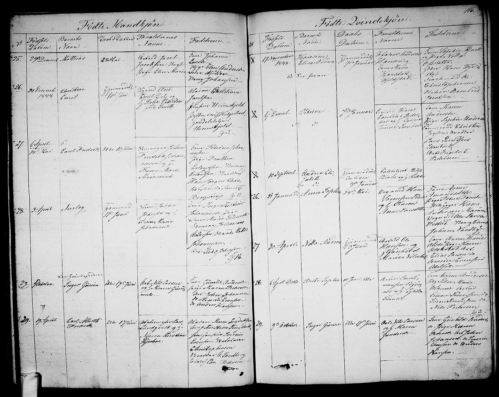 Larvik kirkebøker, SAKO/A-352/G/Ga/L0003a: Parish register (copy) no. I 3A, 1830-1870, p. 116