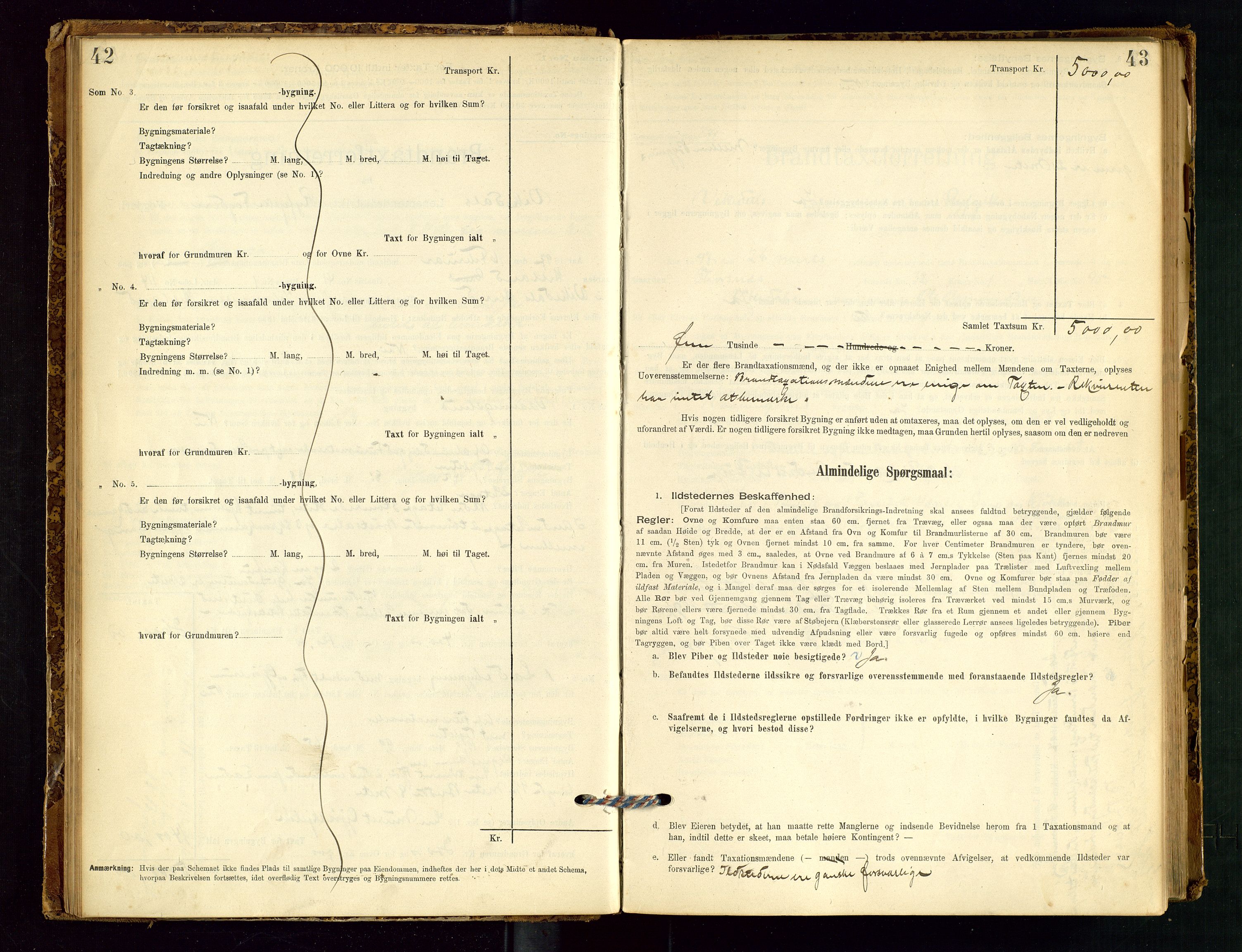 Vikedal lensmannskontor, SAST/A-100179/Gob/L0004: Branntakstprotokoll, 1894-1952, p. 42-43