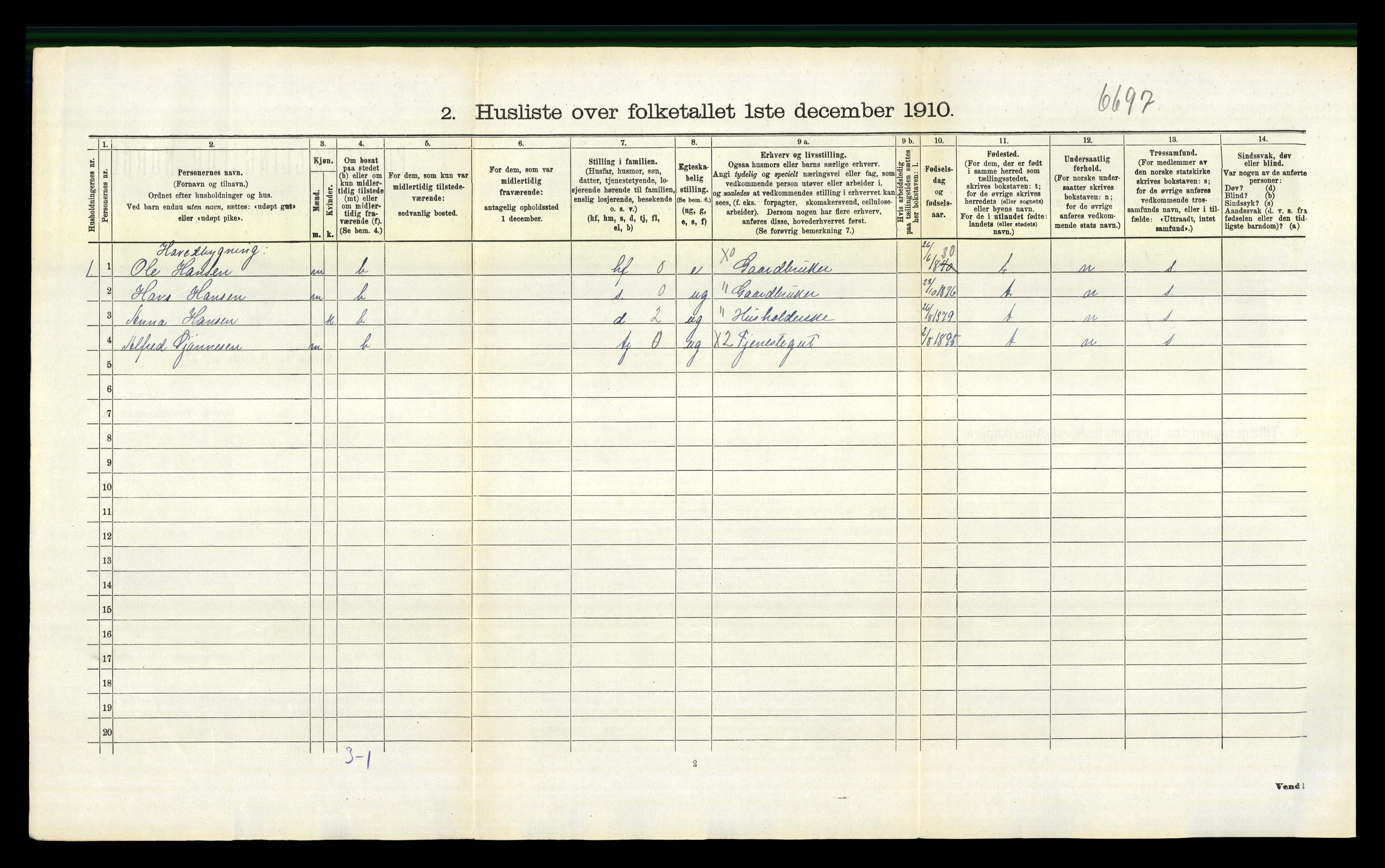 RA, 1910 census for Røyken, 1910, p. 170