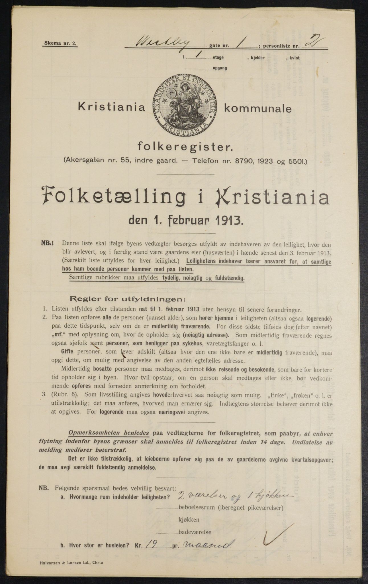 OBA, Municipal Census 1913 for Kristiania, 1913, p. 122170