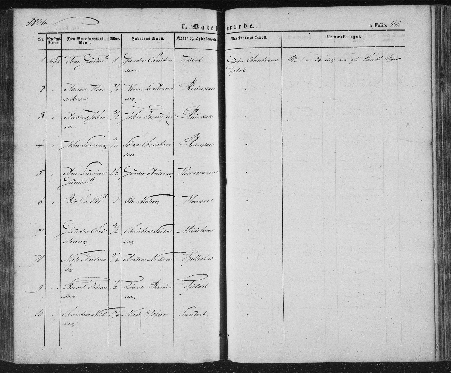 Vennesla sokneprestkontor, AV/SAK-1111-0045/Fa/Fac/L0004: Parish register (official) no. A 4, 1834-1855, p. 536