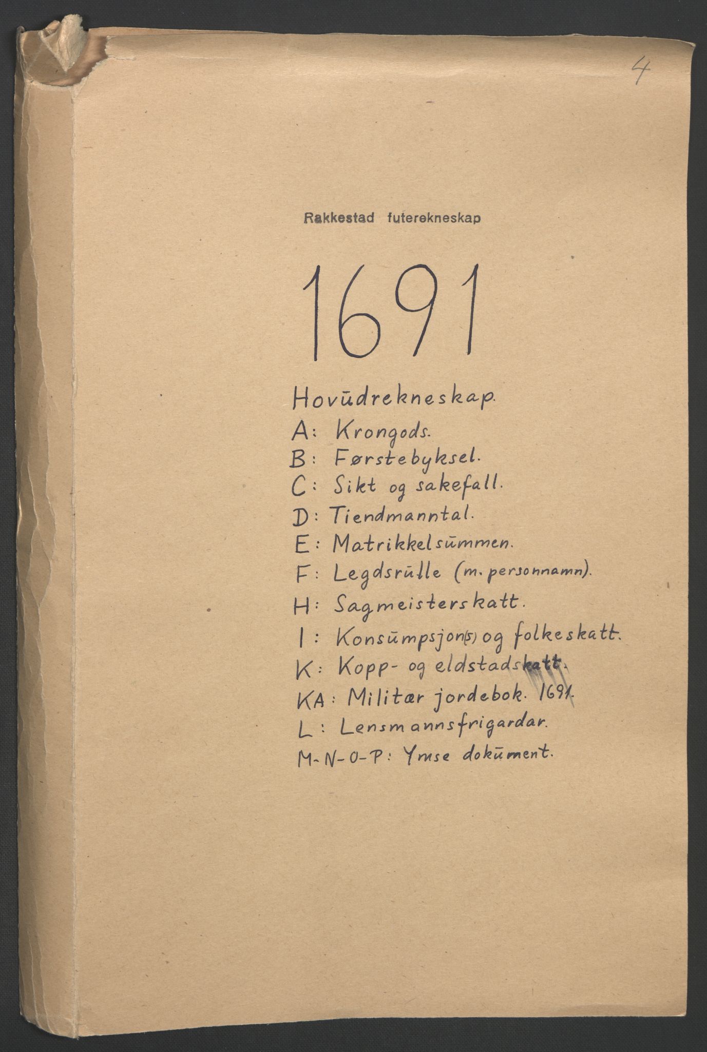 Rentekammeret inntil 1814, Reviderte regnskaper, Fogderegnskap, RA/EA-4092/R05/L0278: Fogderegnskap Rakkestad, 1691-1693, p. 2