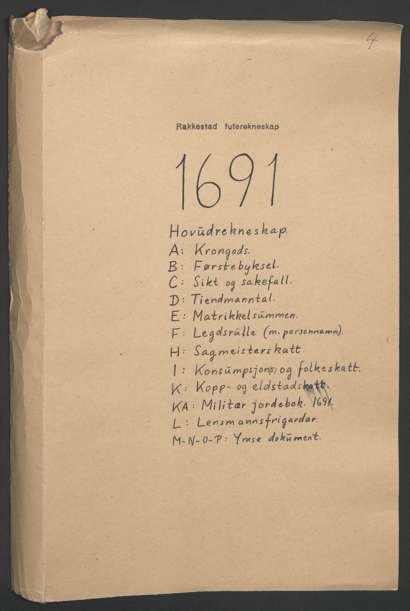 Rentekammeret inntil 1814, Reviderte regnskaper, Fogderegnskap, AV/RA-EA-4092/R05/L0278: Fogderegnskap Rakkestad, 1691-1693, p. 2