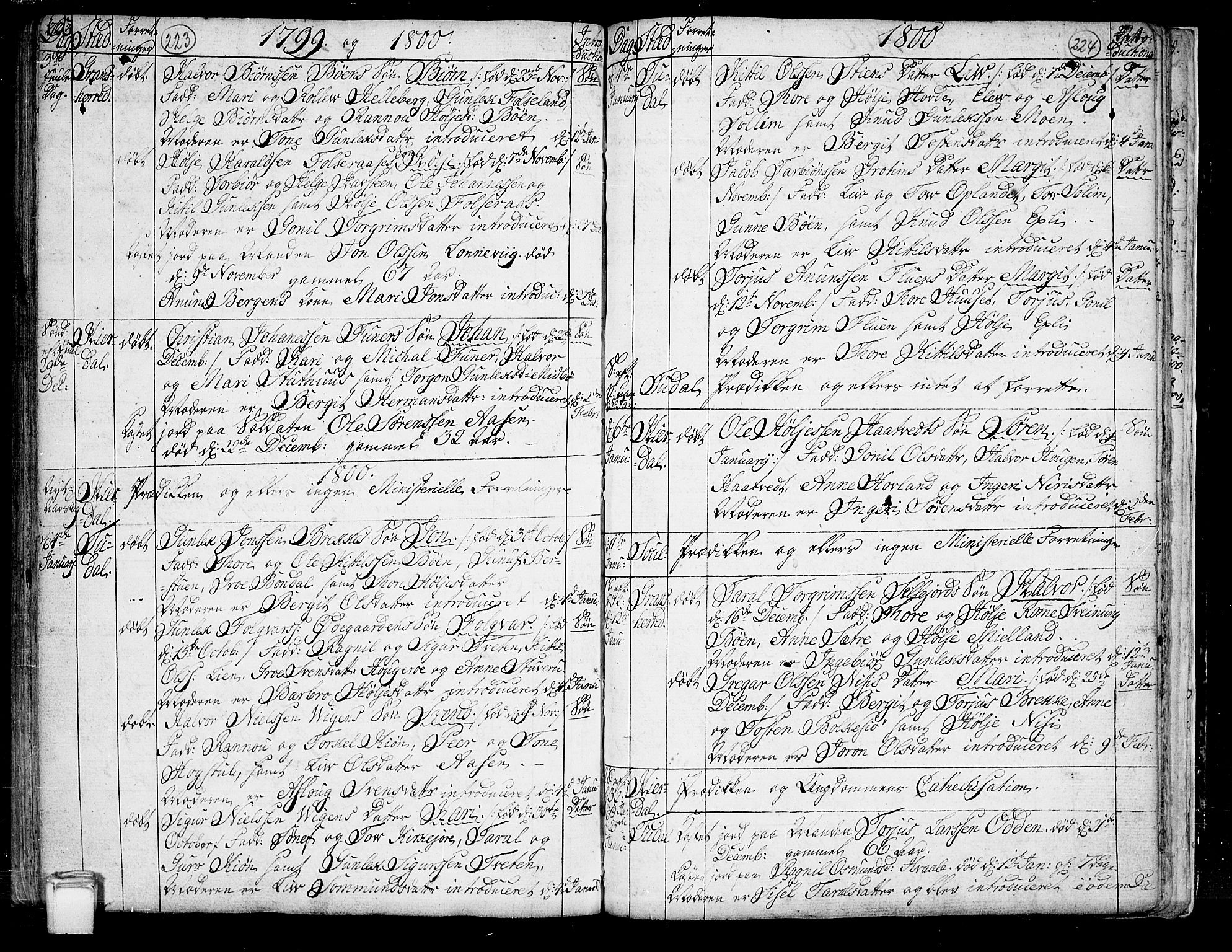 Hjartdal kirkebøker, SAKO/A-270/F/Fa/L0005: Parish register (official) no. I 5, 1776-1801, p. 223-224