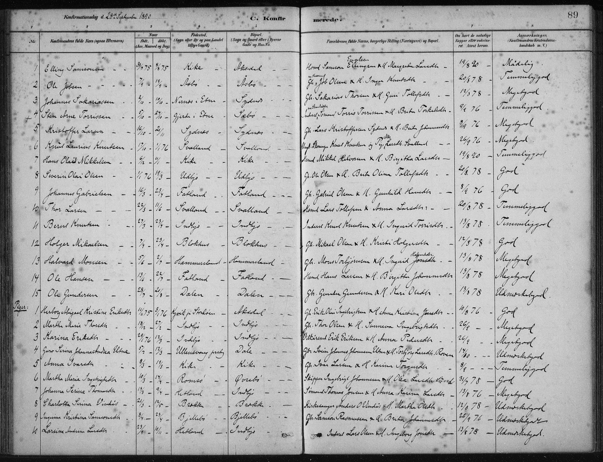 Fjelberg sokneprestembete, AV/SAB-A-75201/H/Haa: Parish register (official) no. B  1, 1879-1919, p. 89