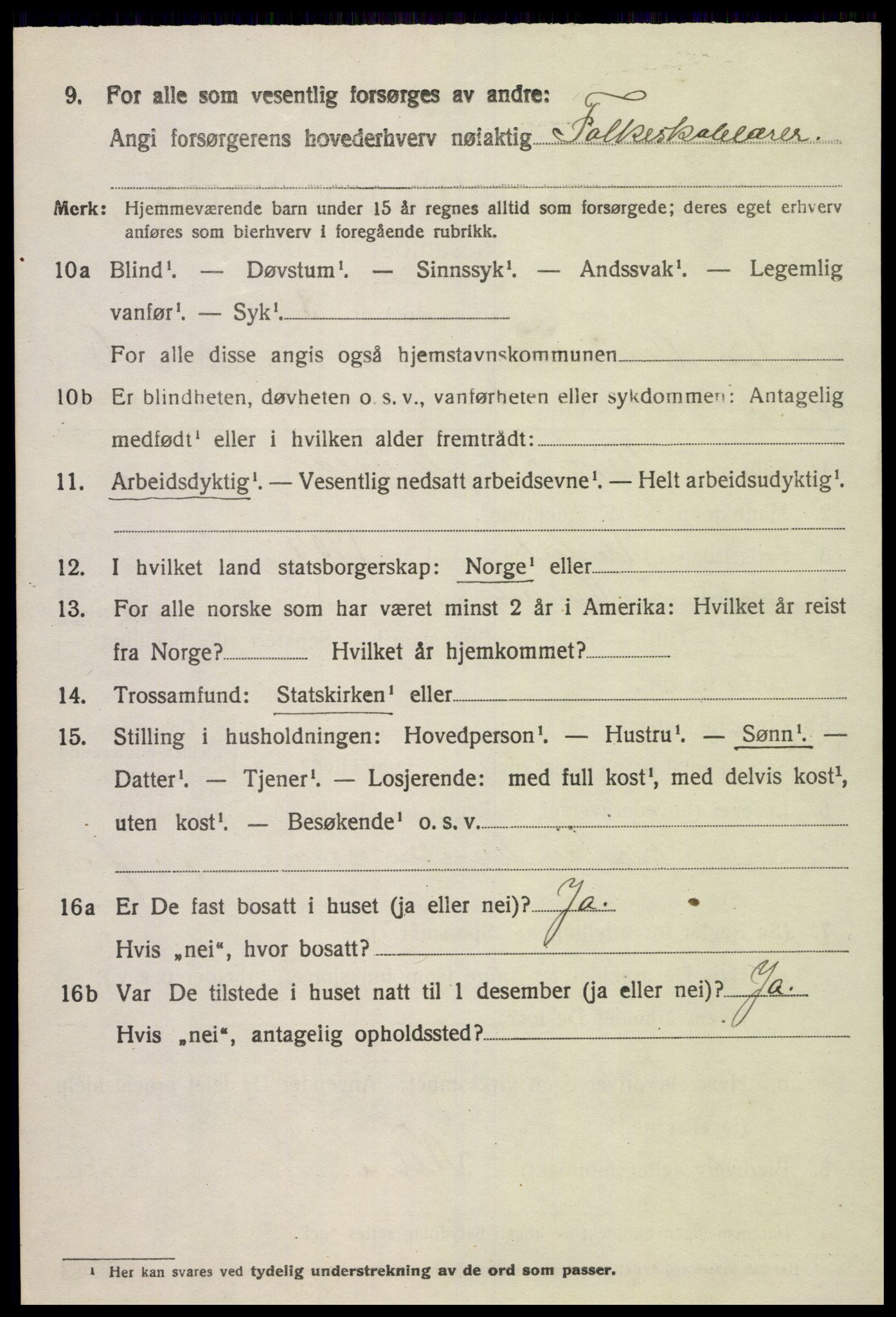 SAK, 1920 census for Sør-Audnedal, 1920, p. 2696