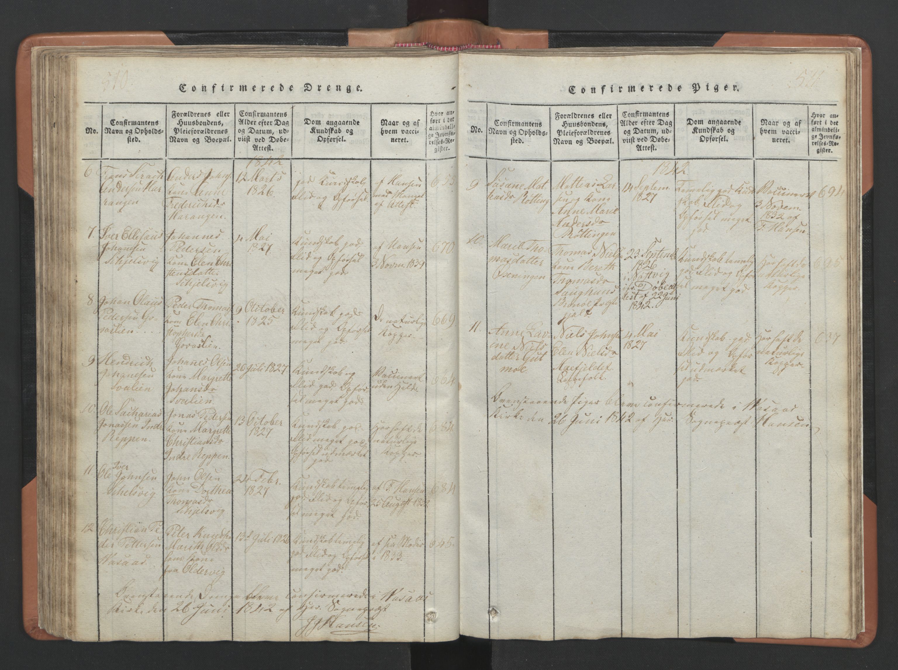 Ministerialprotokoller, klokkerbøker og fødselsregistre - Nordland, AV/SAT-A-1459/810/L0157: Parish register (copy) no. 810C01, 1819-1842, p. 510-511