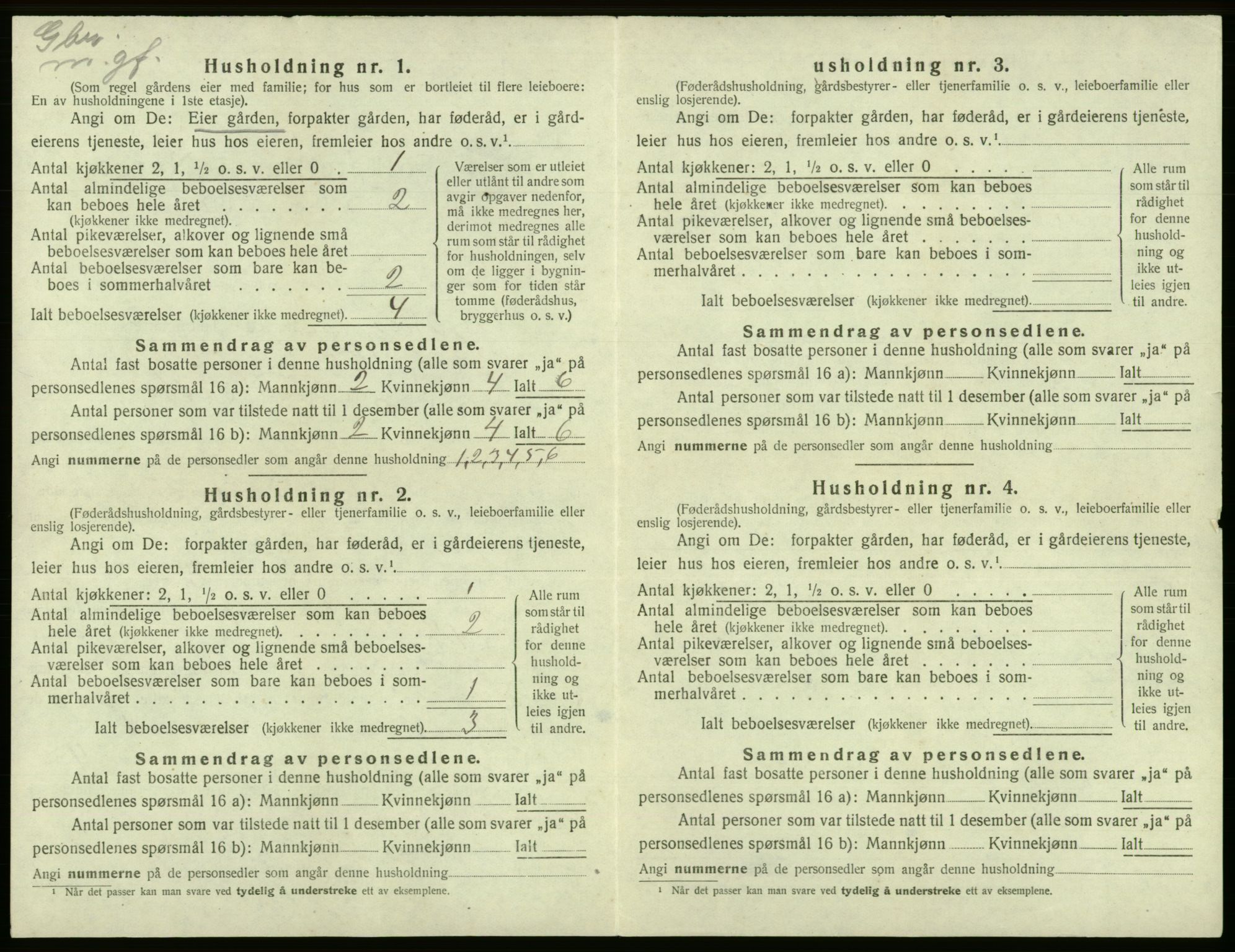 SAB, 1920 census for Tysnes, 1920, p. 1514